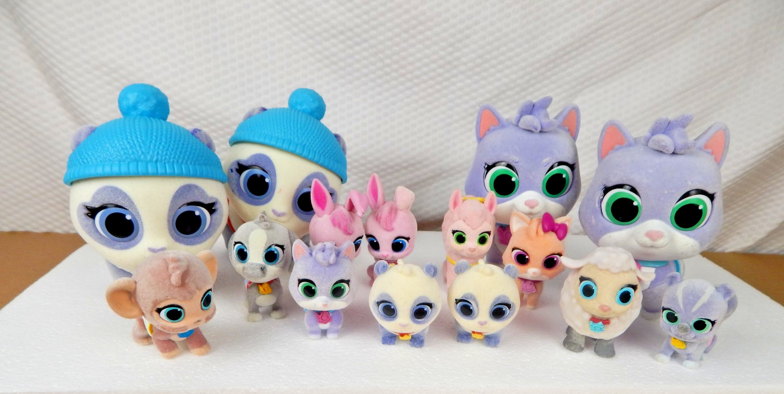 Disney Jr T.O.T.S. Flocked Figures 2-4&Prime; Dog Cat Panda Rabbit Sheep horse lot 15