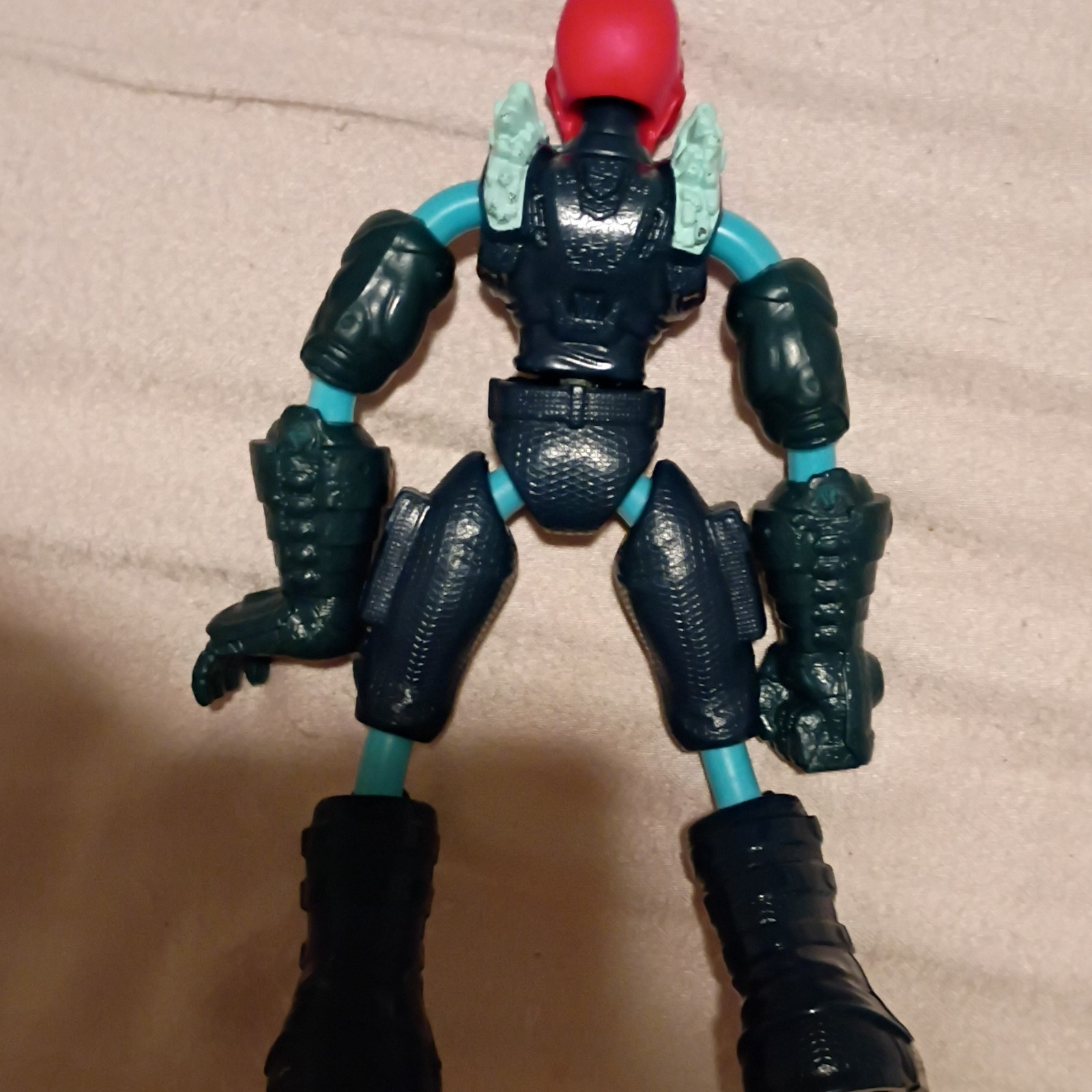 Poseable Action Figure Dark Blue Light Blue Red Plastic Helmet Armor