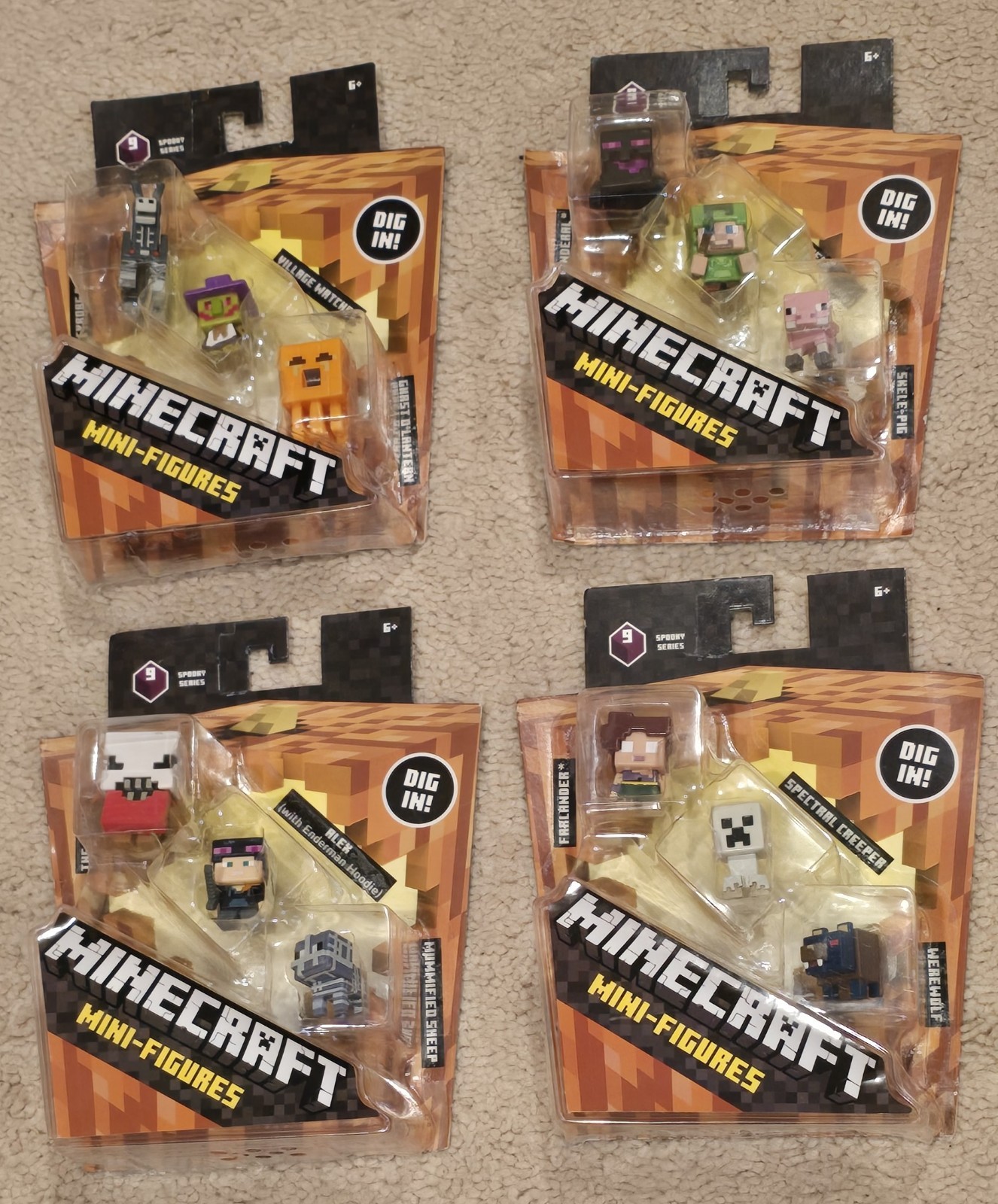 MINECRAFT MINI-FIGURES SPOOKY SERIES 9 LOT OF 4 NEW 2017