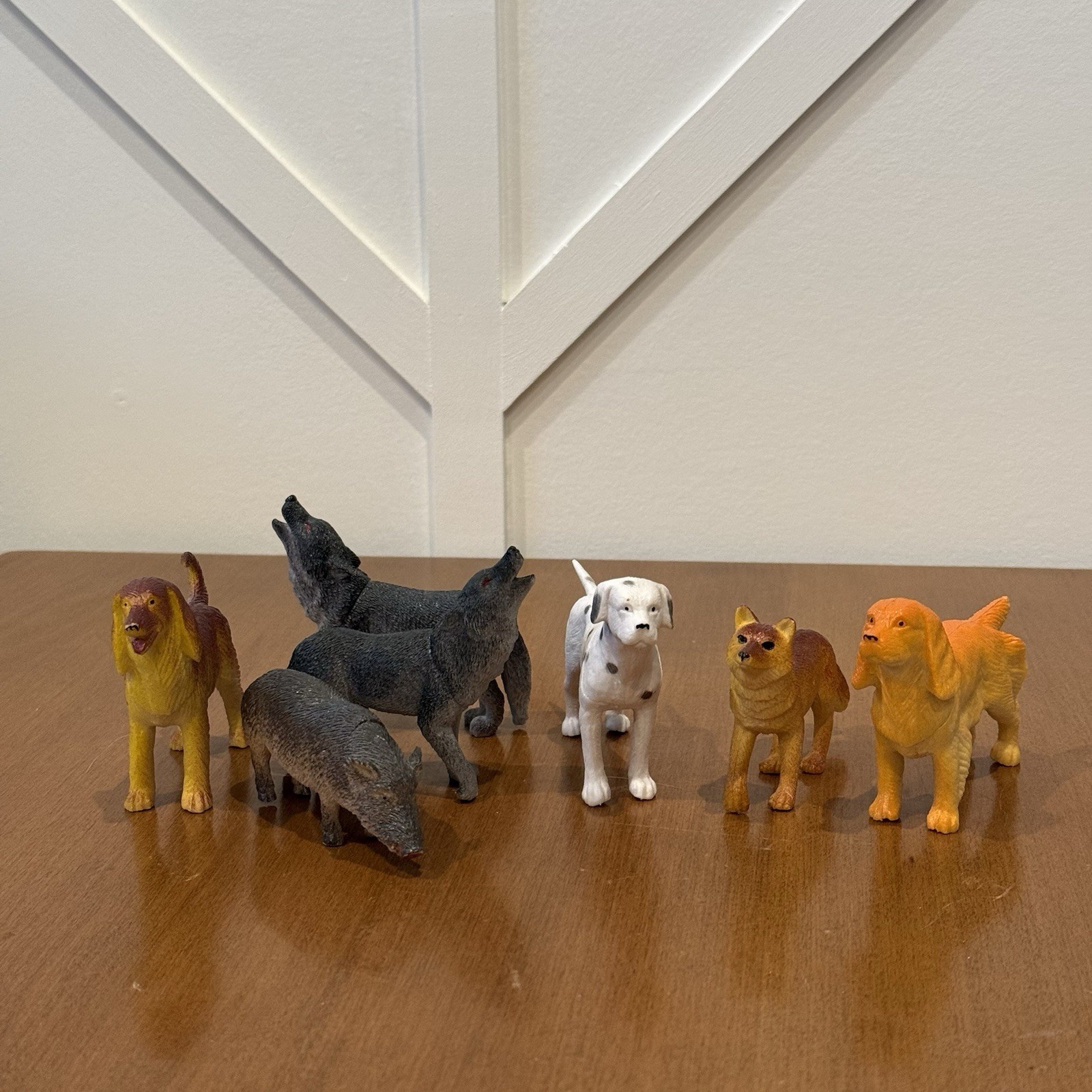 S.H. Animal Collection Dogs Toy Figures Lot of 7 Collector Toys Cake Topper