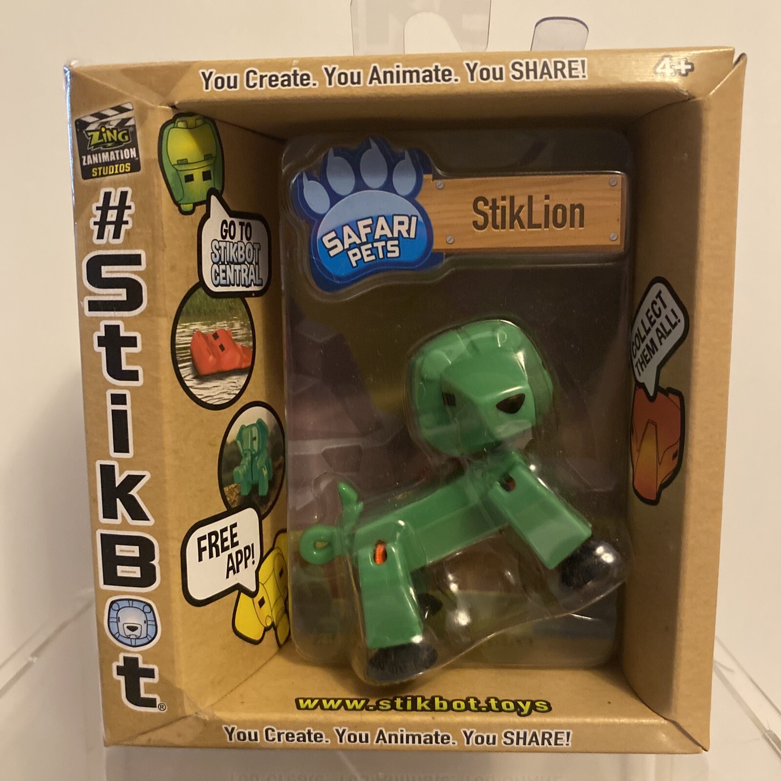 Zing Stikbot Safari Pets Stiklion Figure, Green (LION) in Original Pack