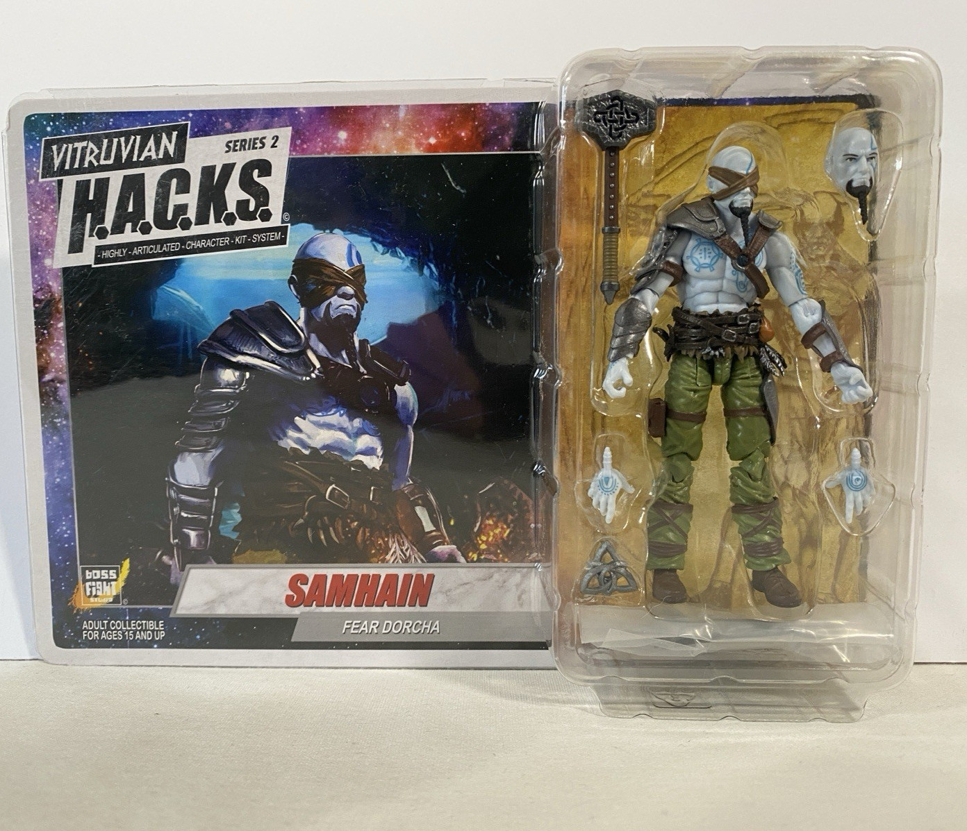 Vitruvian H.A.C.K.S. 3-3/4&Prime; Samhain (Fear Dorcha) figure hacks Boss Fight