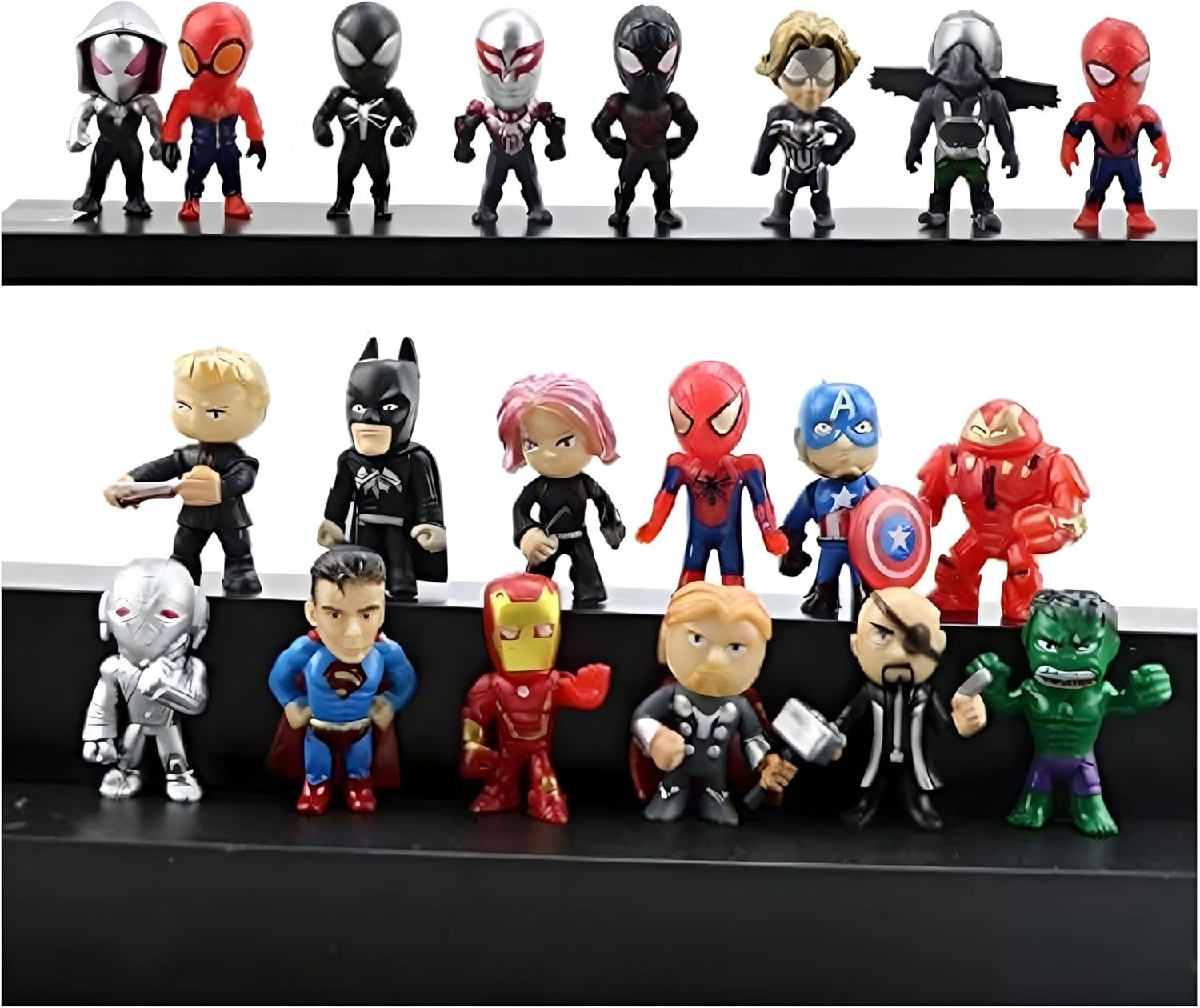 Mini Superhero Action Figures Set – 20-Piece Cake Decoration for Any Occasion