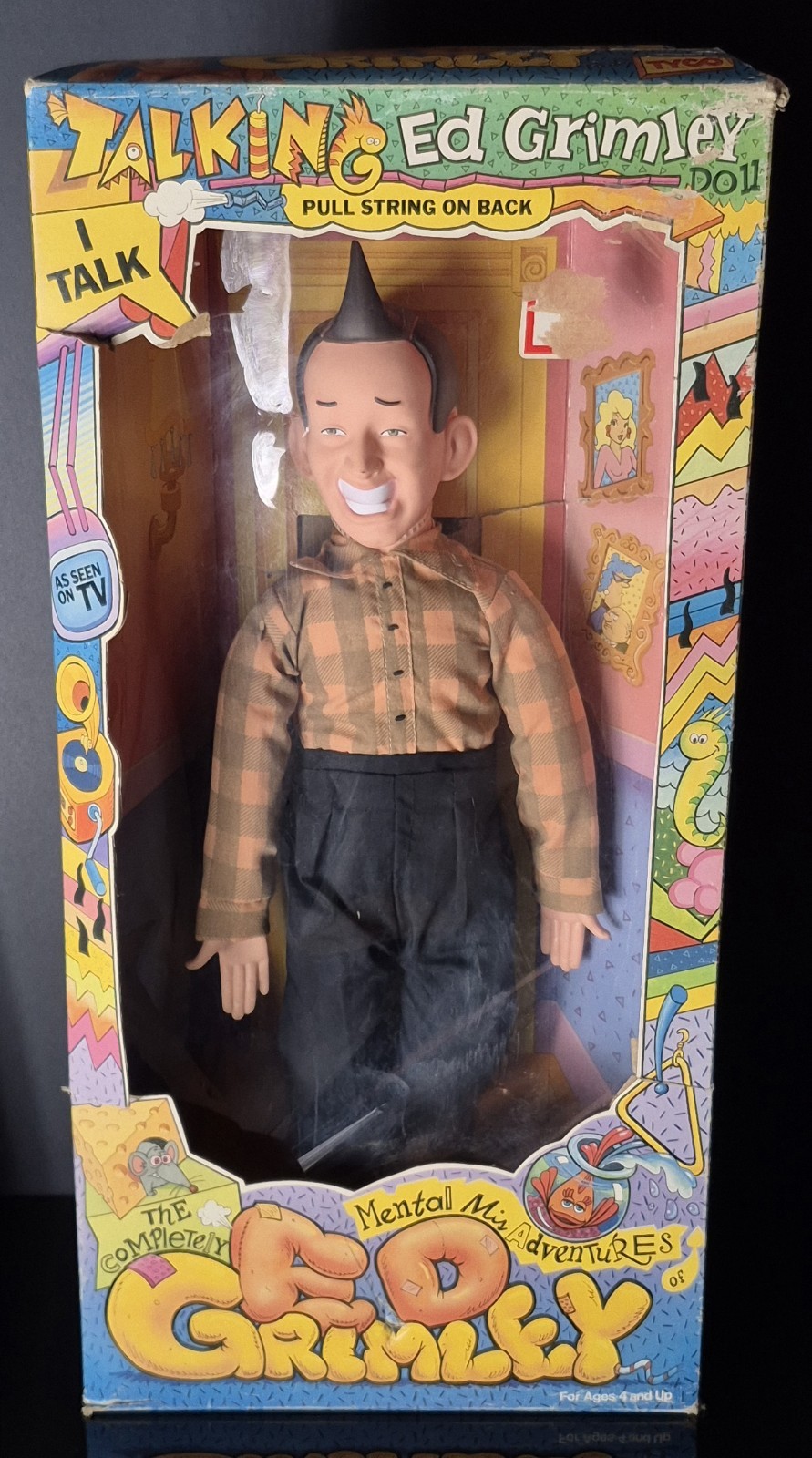 Talking Ed Grimley 18&Prime; Figure Tyco Working NOS 1989
