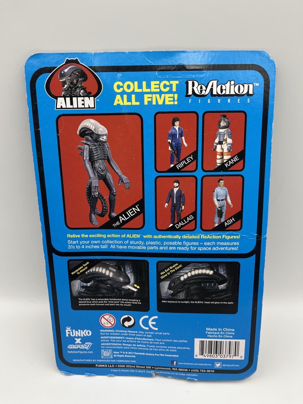 Alien RIPLEY Figure SEALED Super7 ReAction 2013 NYCC Exclusive Blue MOC NICE!!!