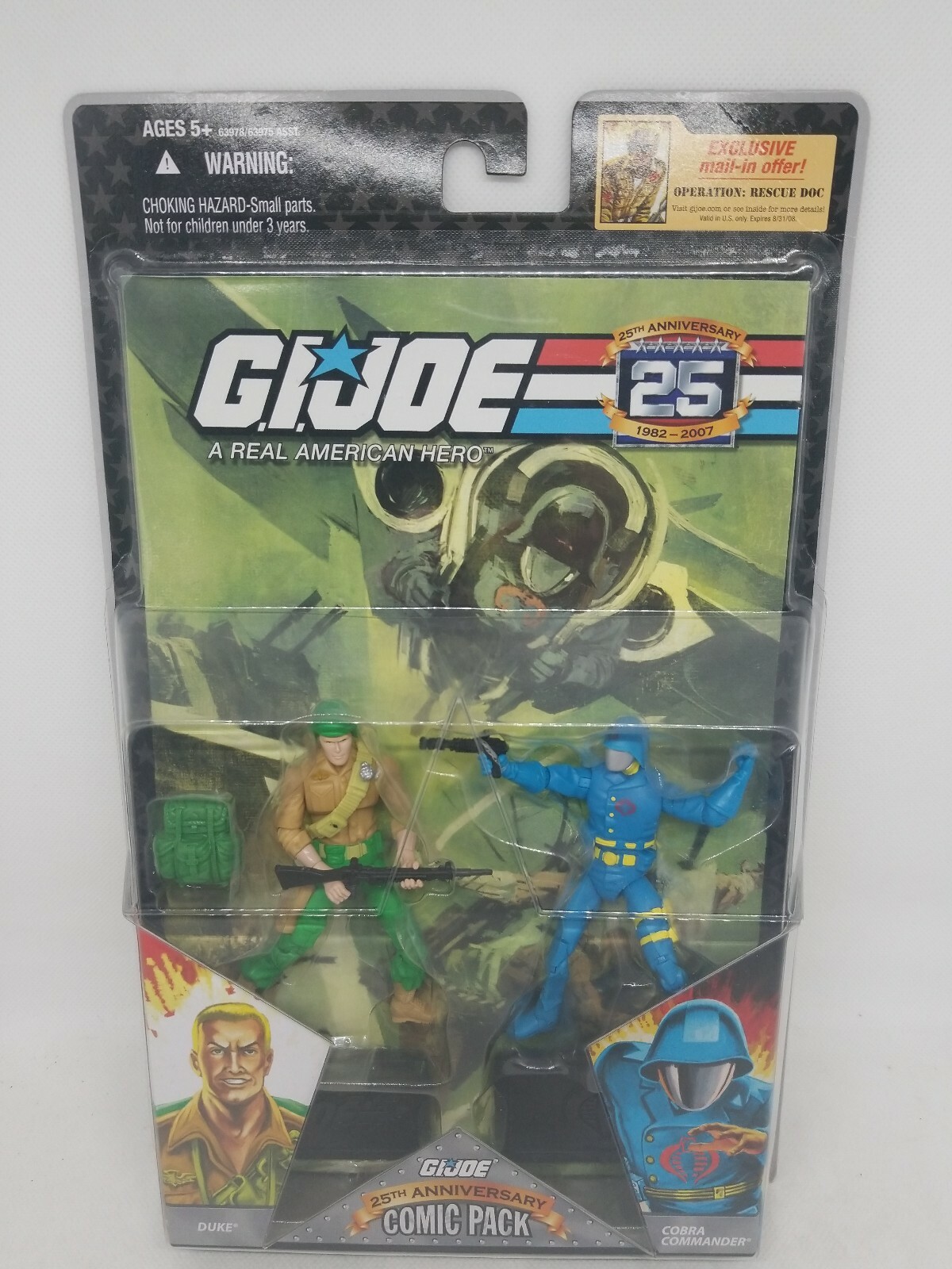 G.I. JOE Comic Pack DUKE & COBRA COMMANDER 25TH Anniversary Figure Larry Hama