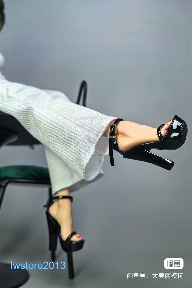 1/6 Black High Heels Shoes Model For 12&Prime; Female TBL ANT Verycool Worldbox Body