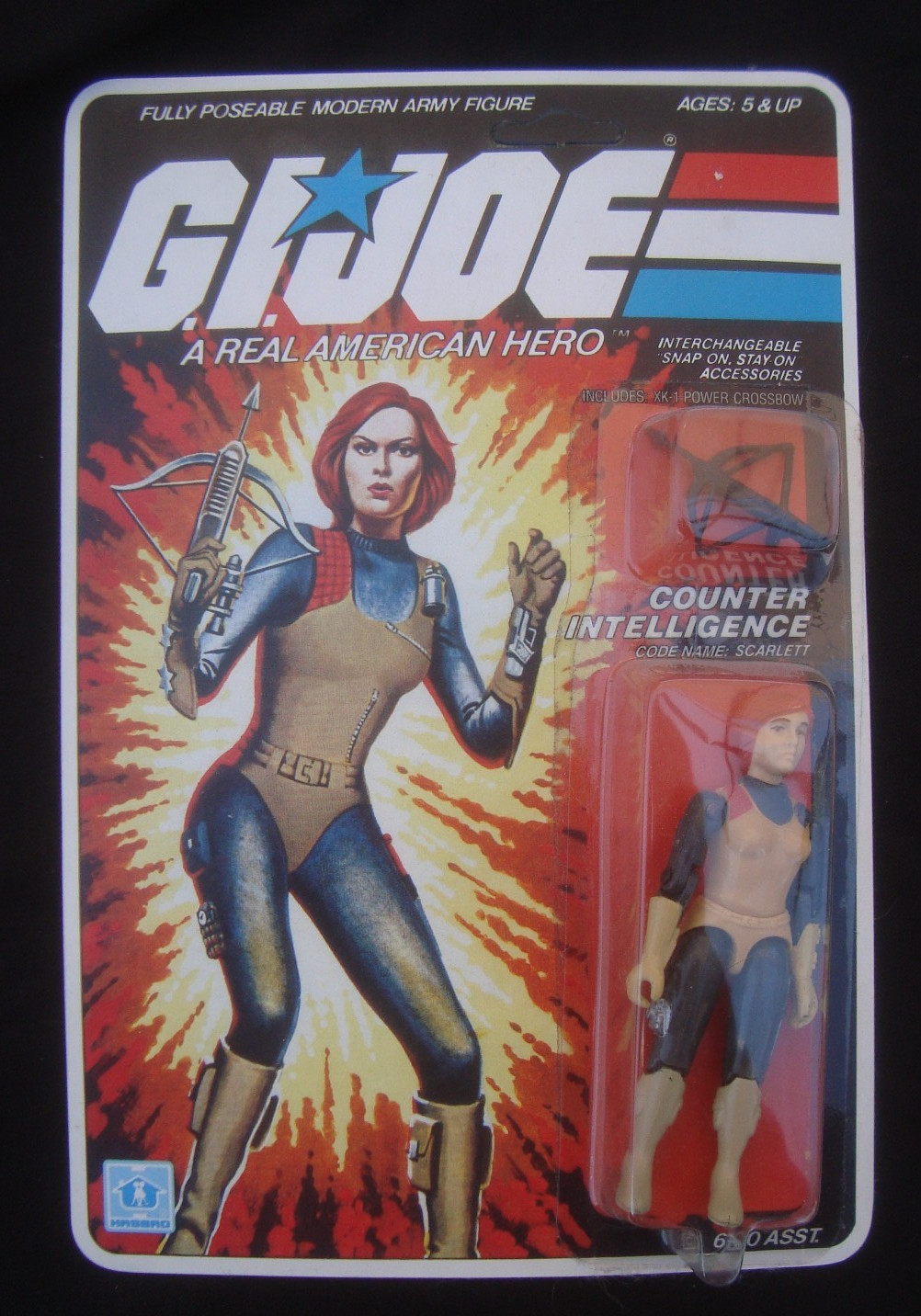 1983 GI Joe Scarlett 100% Complete ReCarded On UnPunched Repro Card