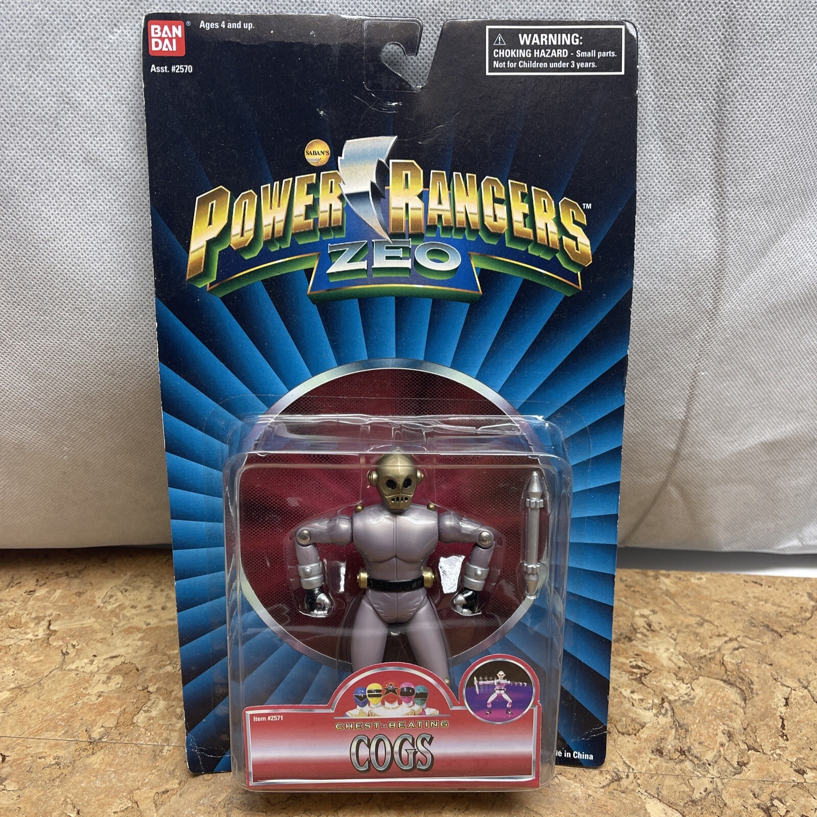 1995 Bandai Mighty Morphin Power Rangers Zeo Chest Beating Cogs Original NIP JD