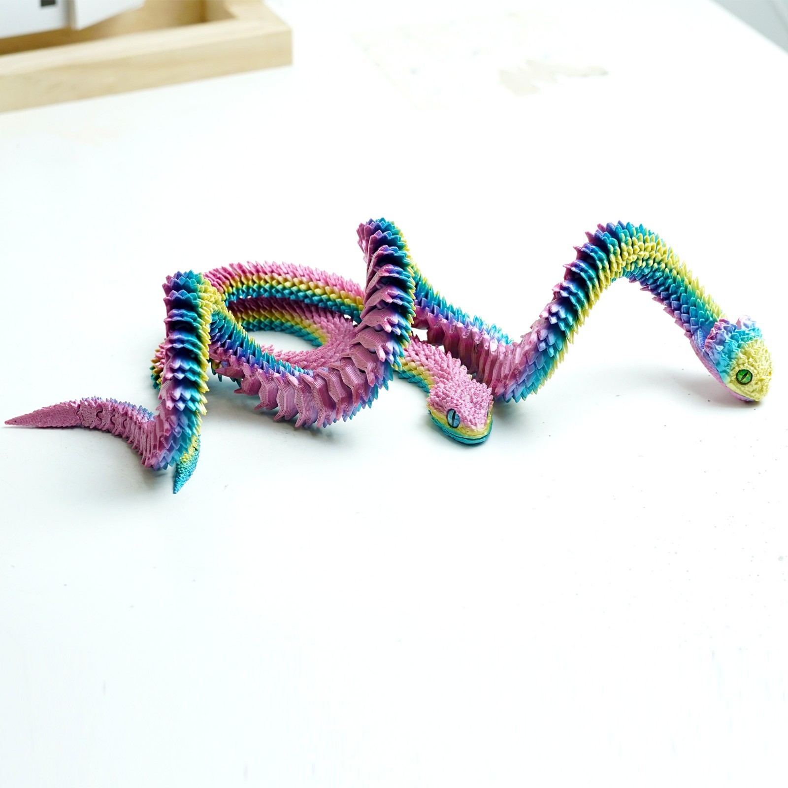2PCS 3D Printed Snake Model,Articulated Animals figure,Fidget Toys Home Decor