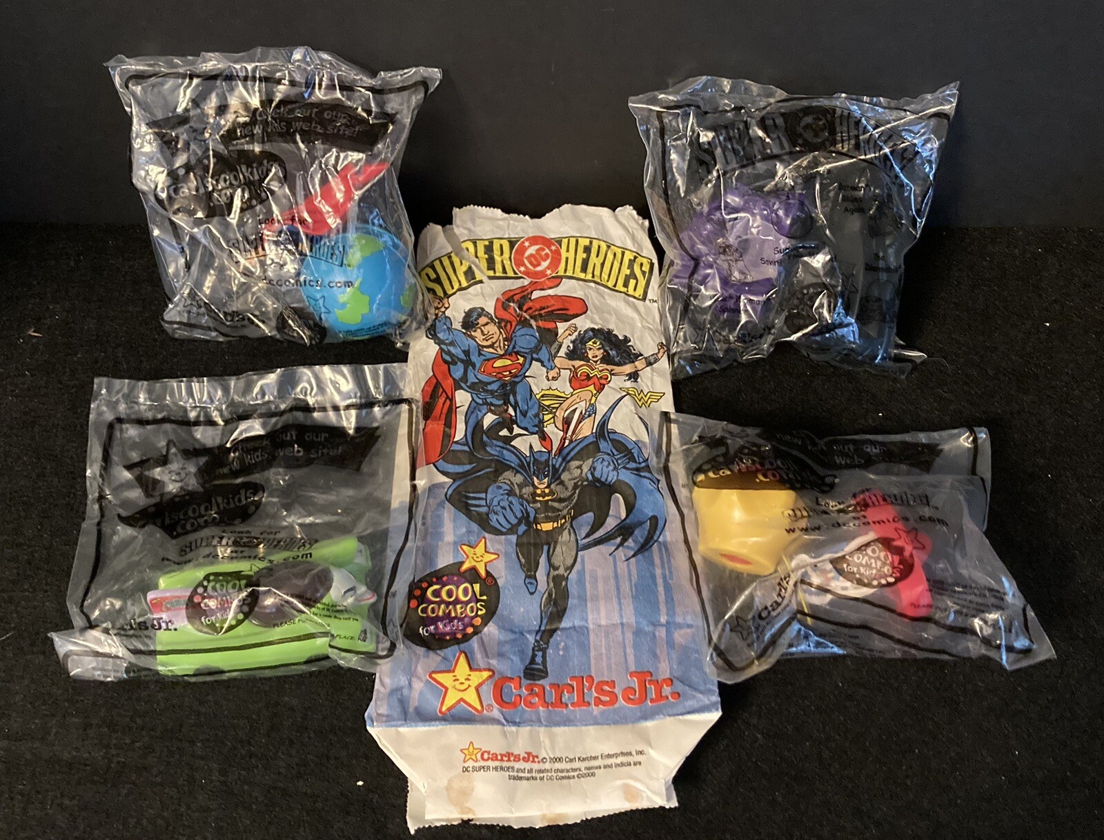 CARL’s JR. All 4 DC SUPER HEROES SET 2000 – B’Man S’Man WW Joker