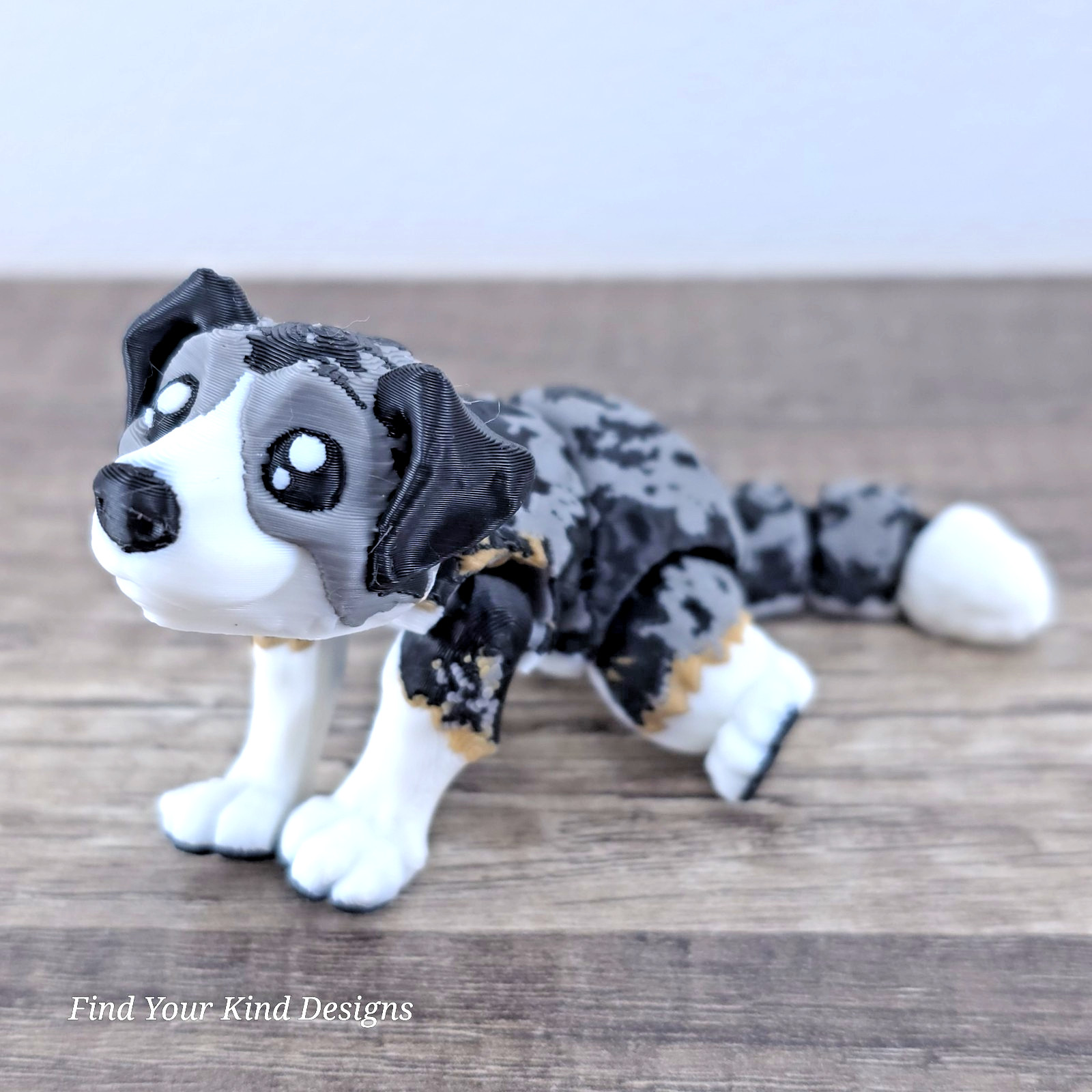 3D printed Mini Dog Articulated Toy 4&Prime; Flexi Fidget Toy Aussie Inspired Desk Pet
