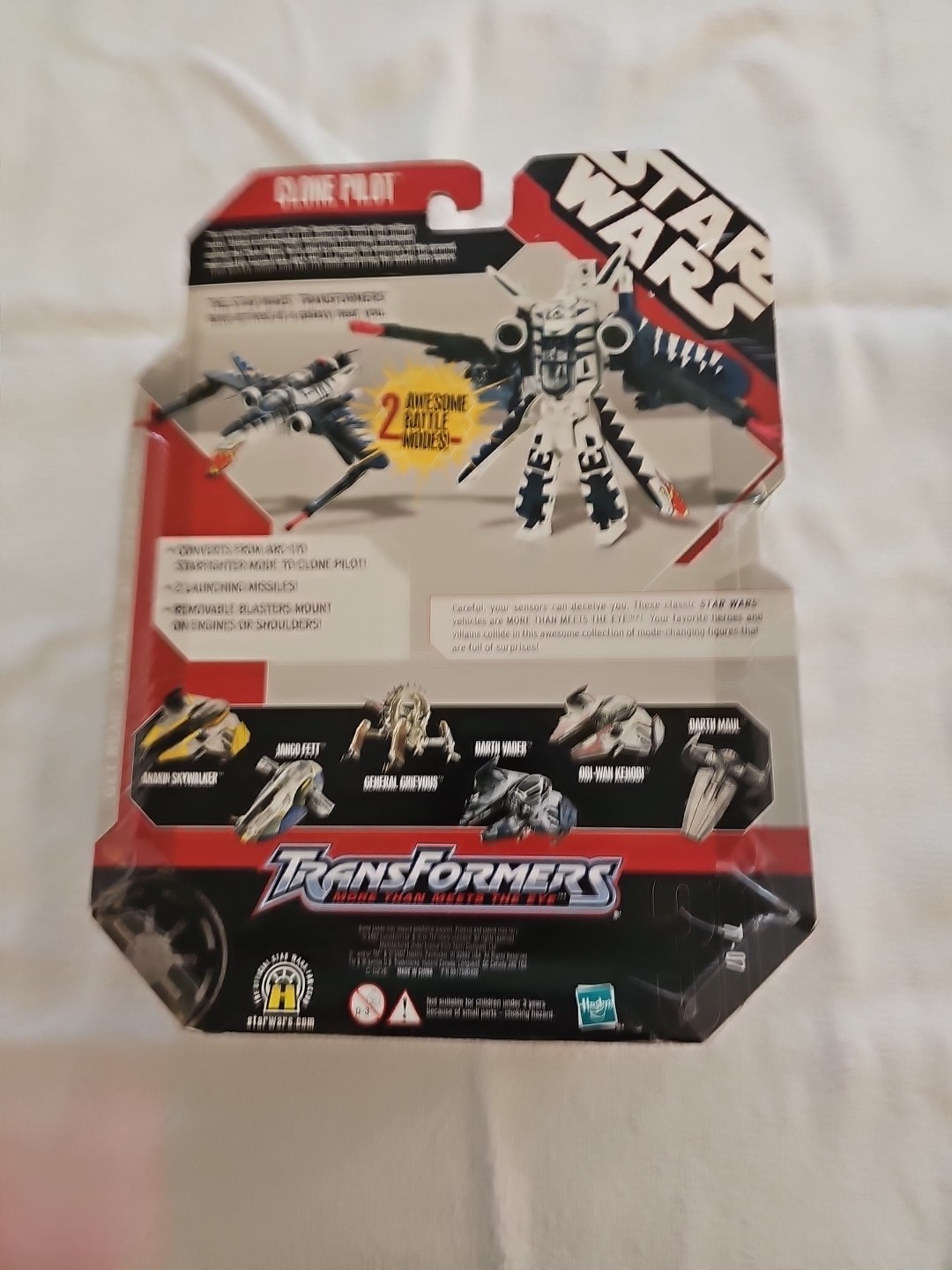 2007 Star Wars TRANSFORMERS Clone Pilot ARC-170 Star fighter Sealed