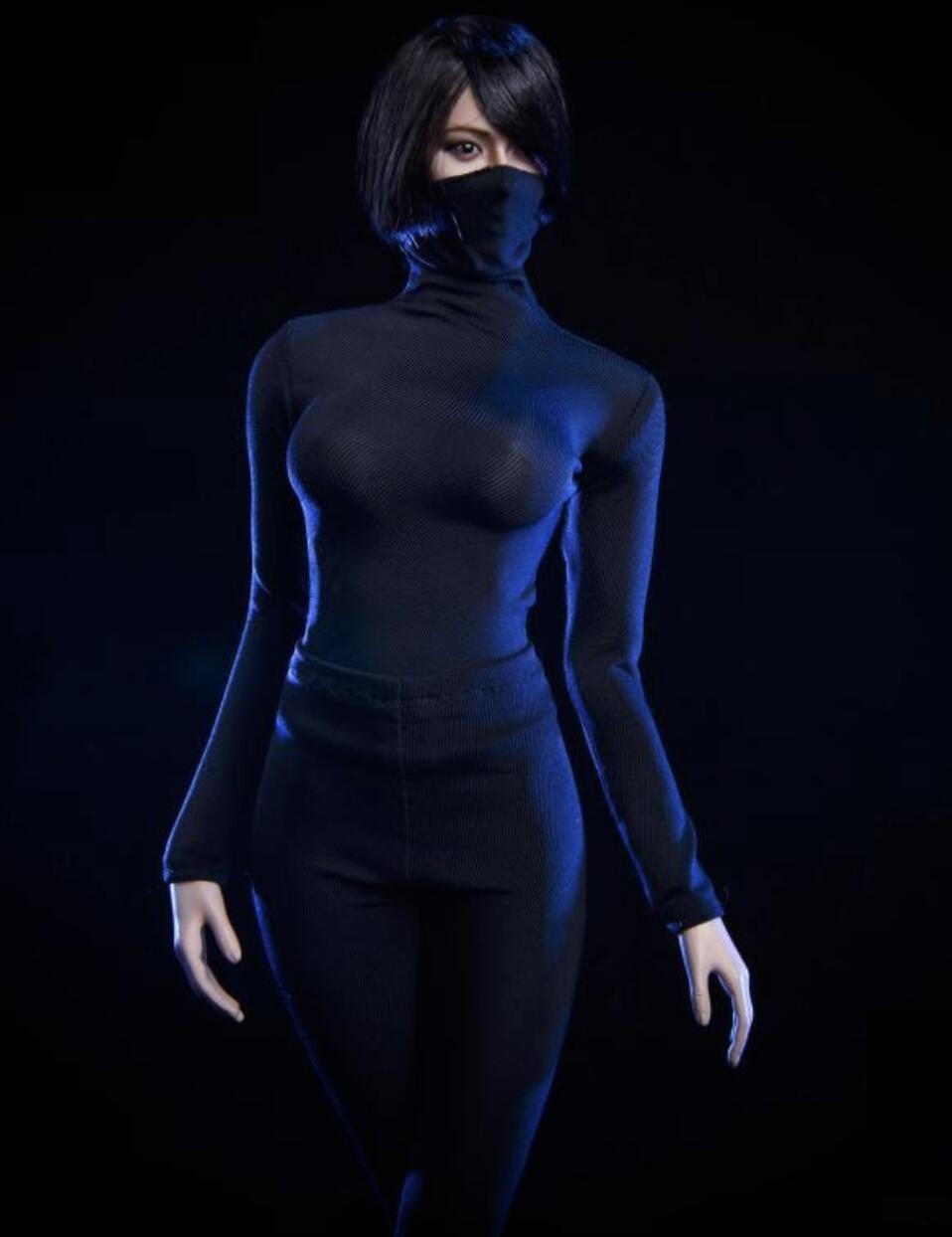 1/6 women black Slim Tights stretch suit for killer phicen hot toys kumik ❶USA❶