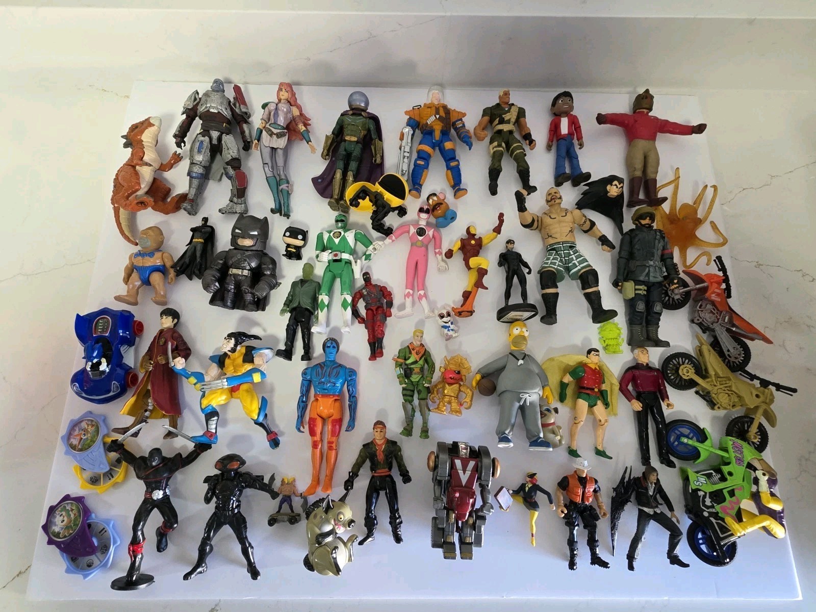 Vintage 1980s – 2000s Action Figure Lot Random Figures 2 Gallon Bags Full