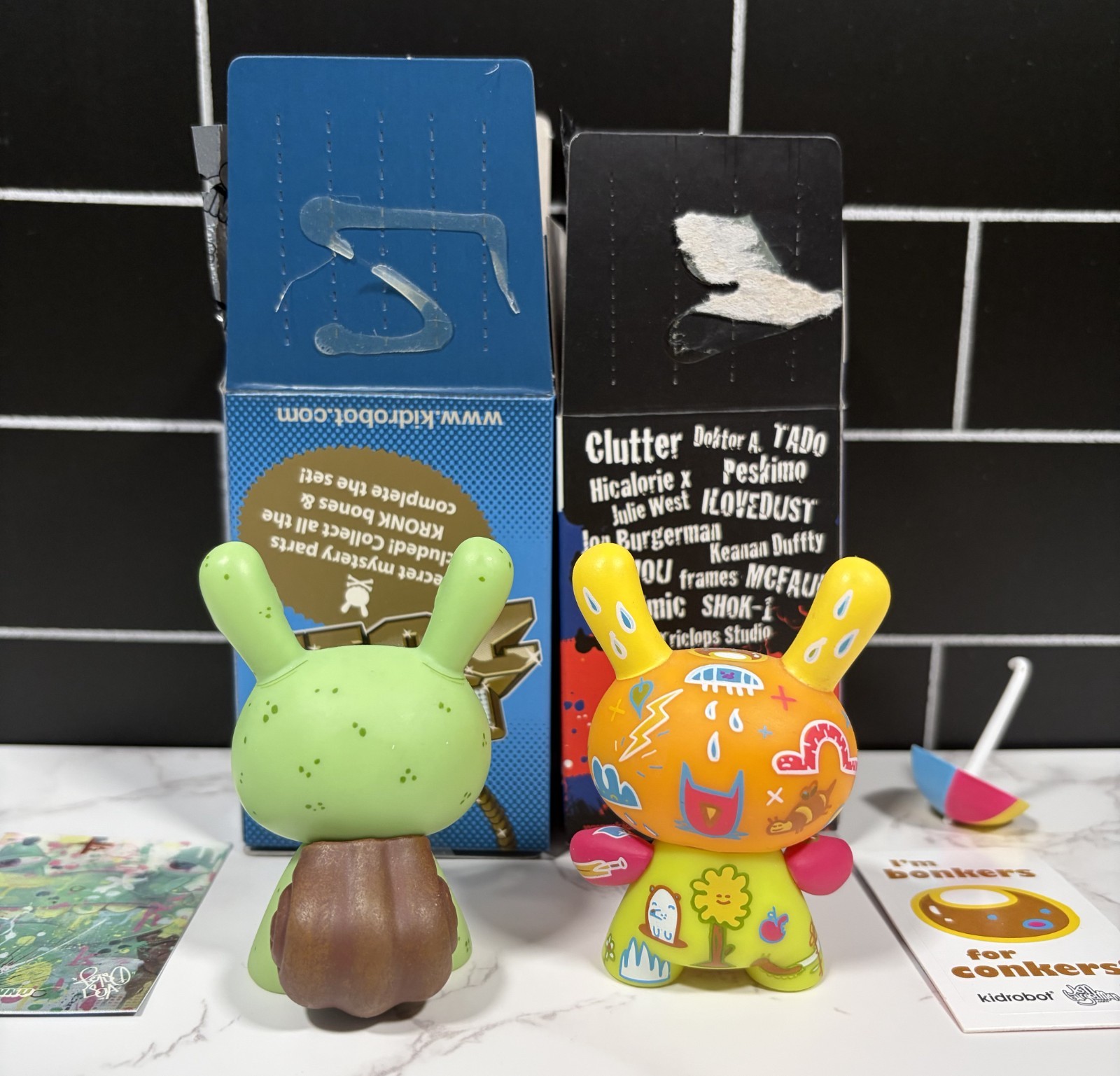 Kidrobot Dunny 2011 & Ye Olde English Series Snail & Gardunny 3&Prime; Vinyl Lot of 2