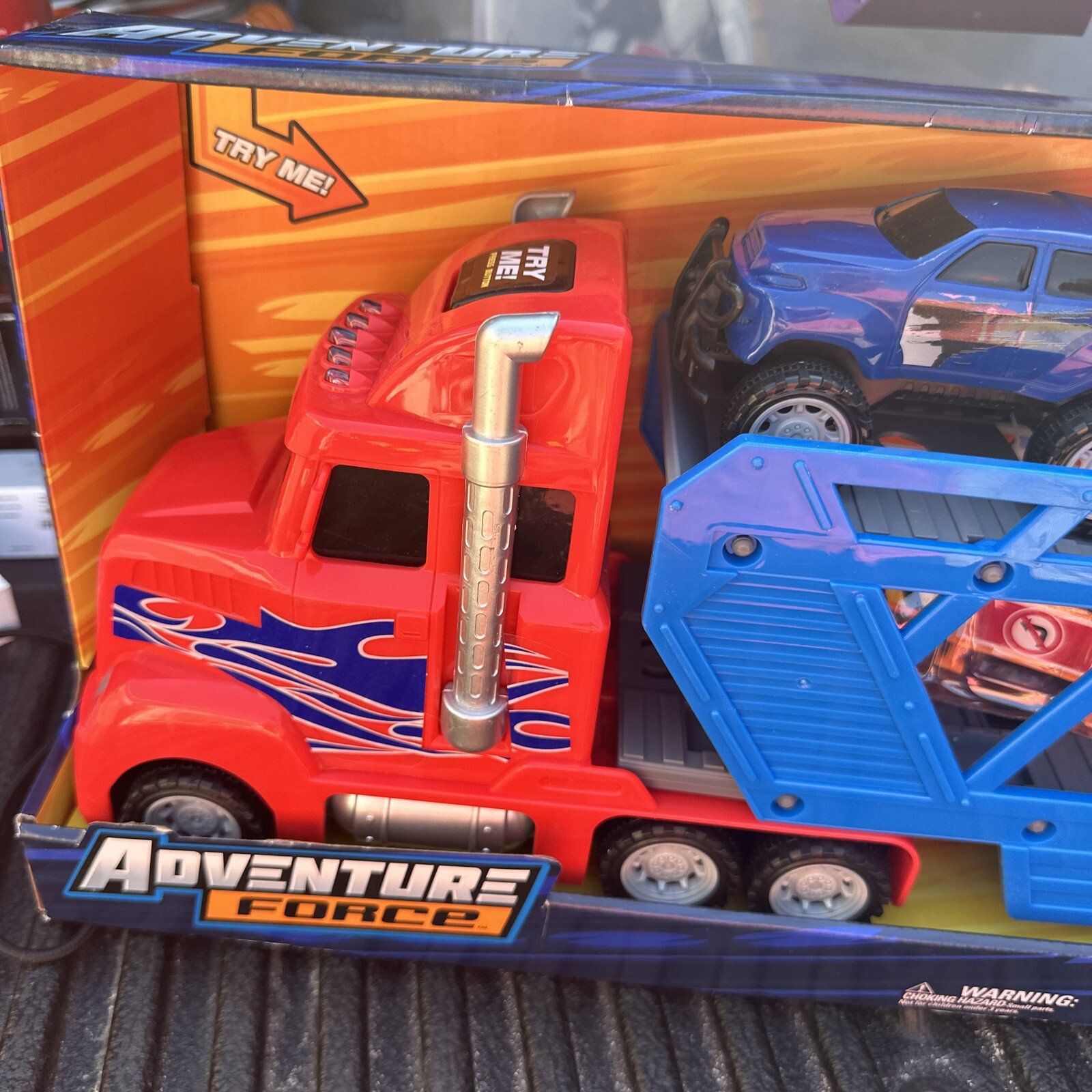 Adventure Force Super Transporter , Sound , Car Hauler 12 Pc NIB
