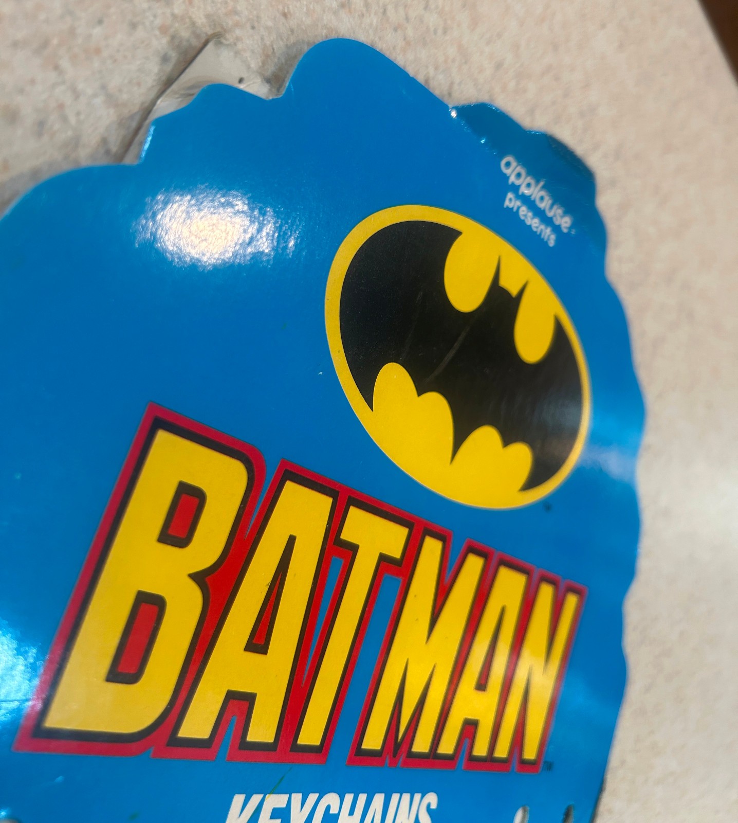 BATMAN KEYCHAINS (1989 Applause) — Cardboard Store Promo DIsplay