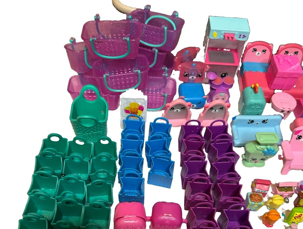 Huge Shopkins Mixed Lot 361 Pieces 250+ Figures Happy Places Shopville Furniture