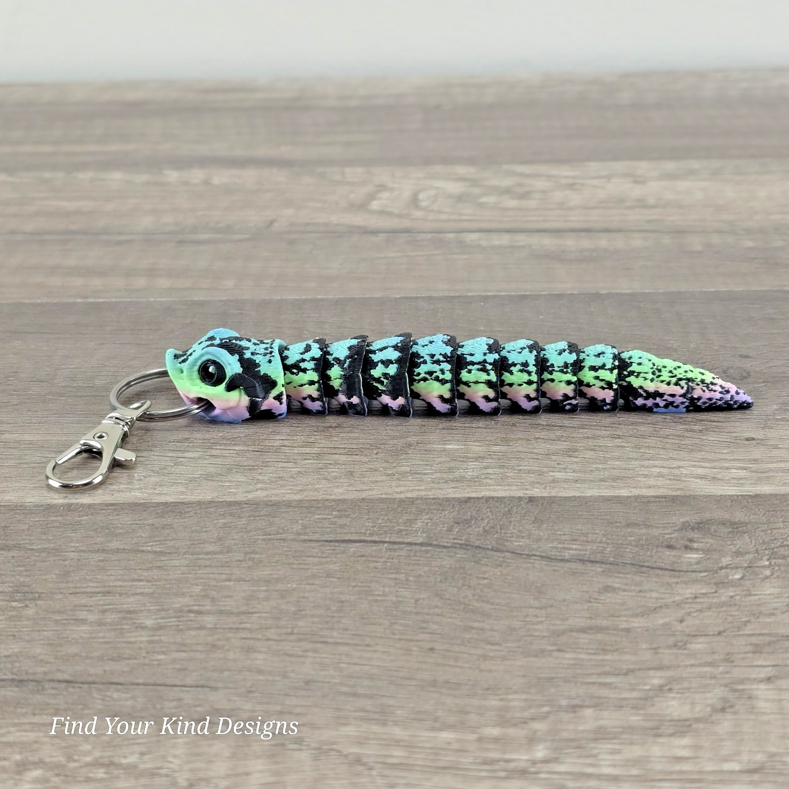 Mini Hognose Snake 3D Printed Keychain Articulated Flexi Fidget Stocking Stuffer