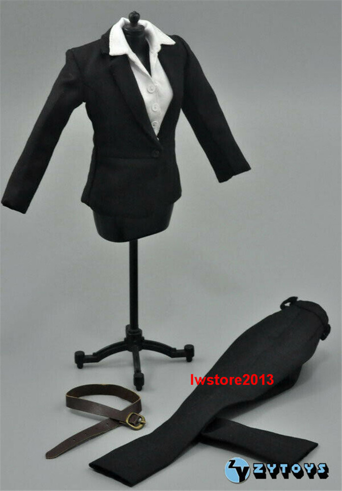 US ZYTOYS 1/6 Black Suit Shirt Pants Clothes For 12&Prime; Female PH TBL Figure Body