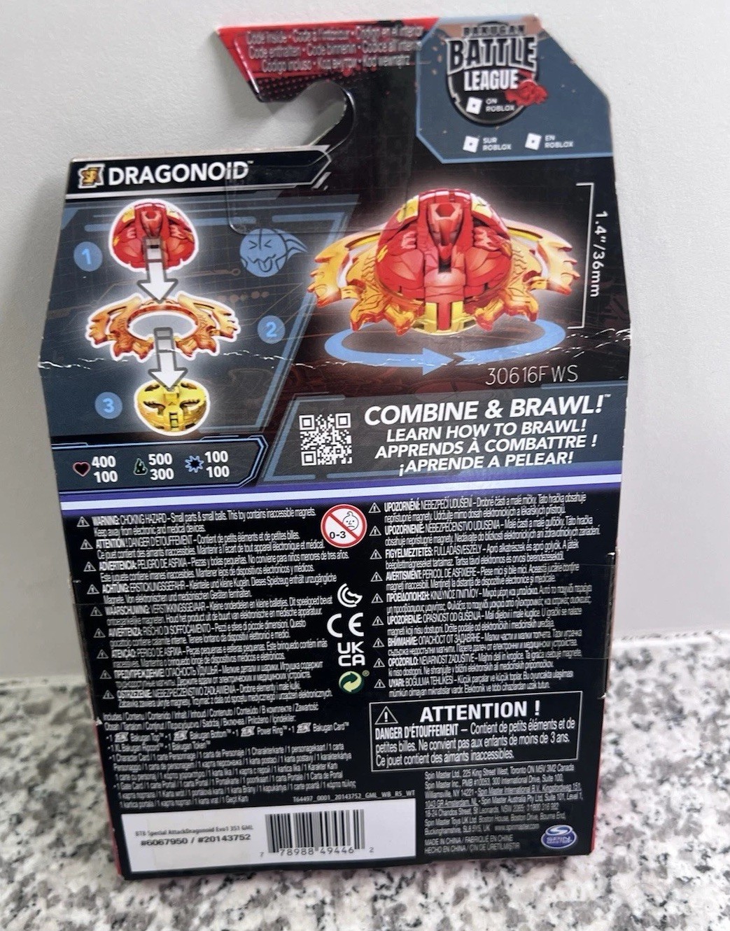 Bakugan Special Attack Dragonoid Spinning Collectible Action Figure Trading Card