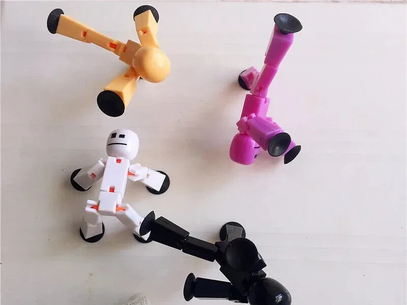 3Pcs Random Stikbot Suction Cup Sticky Robot Funy Kids Deformable Action Figure