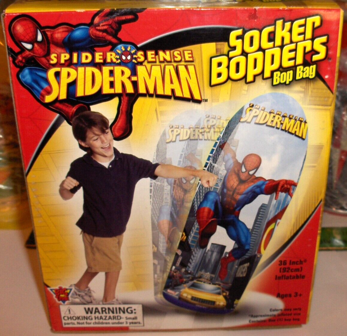 SPIDER-MAN,SPIDER SENSE`36« INFLATABLE BOP BAG-INDOOR OR OUTDOOR USE-FREE SHIP