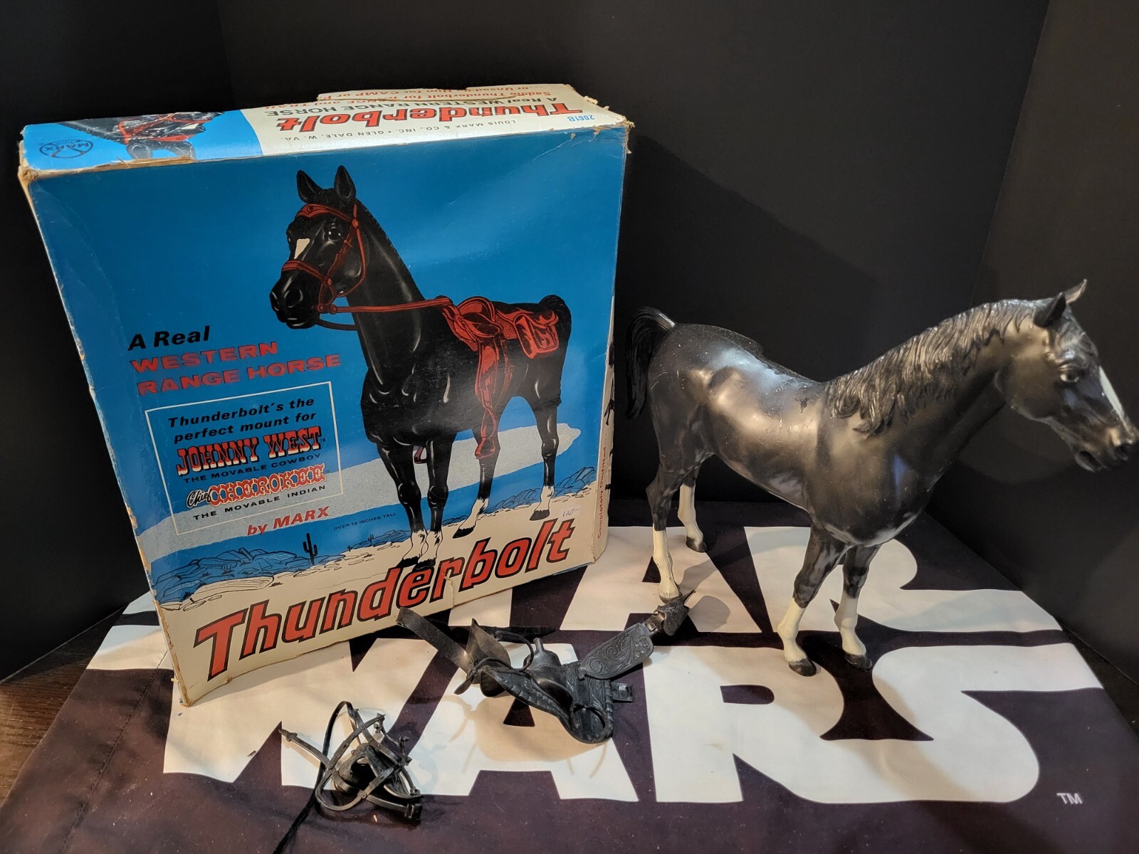 Thunderbolt Black 12&Prime; Scale Best of the JOHNNY WEST Marx 70&rsquo;s Vintage w Box
