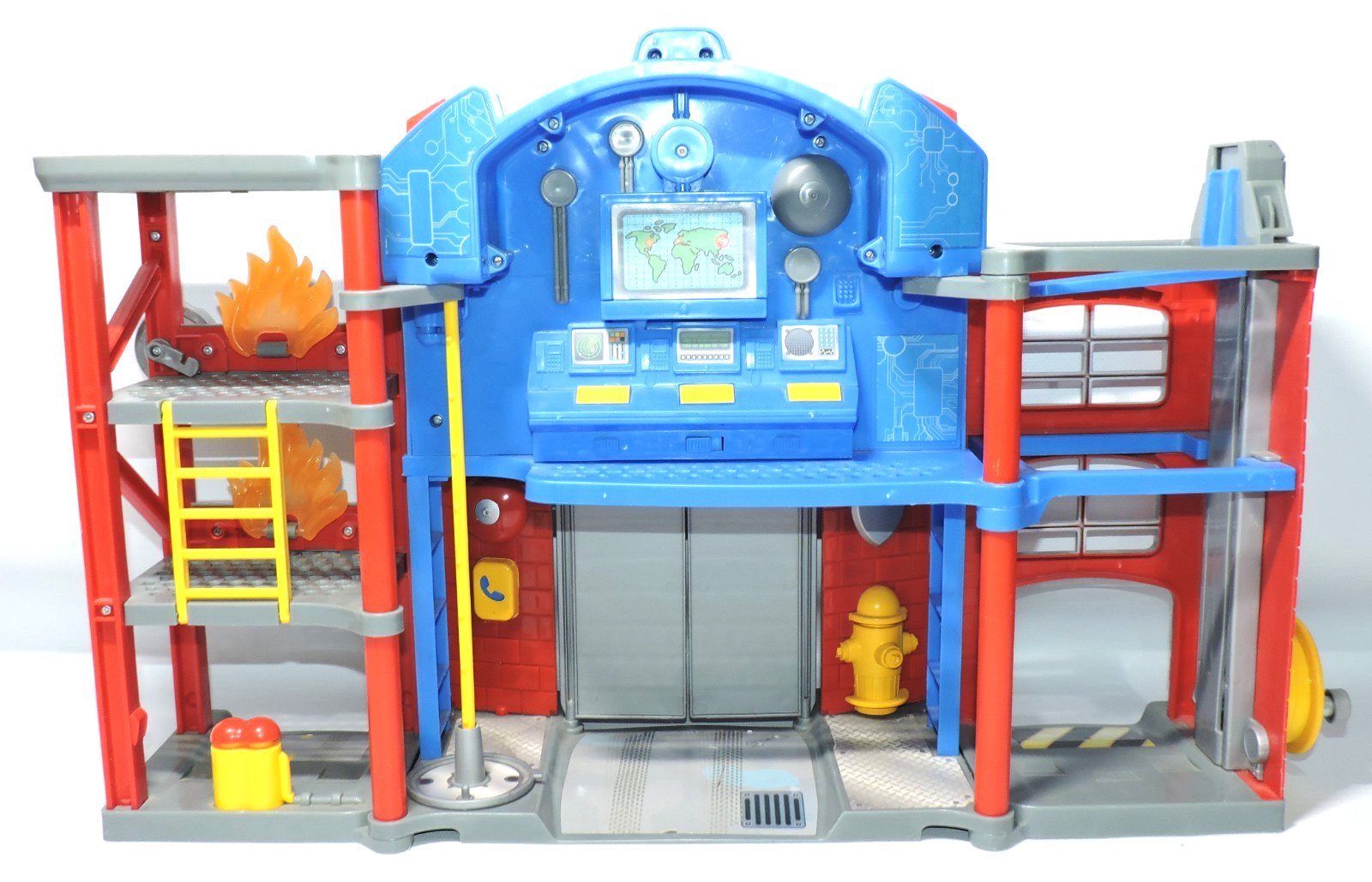 Transformers Rescue Robots Optimus Prime Fire Station Firehouse Toy Light Sounds