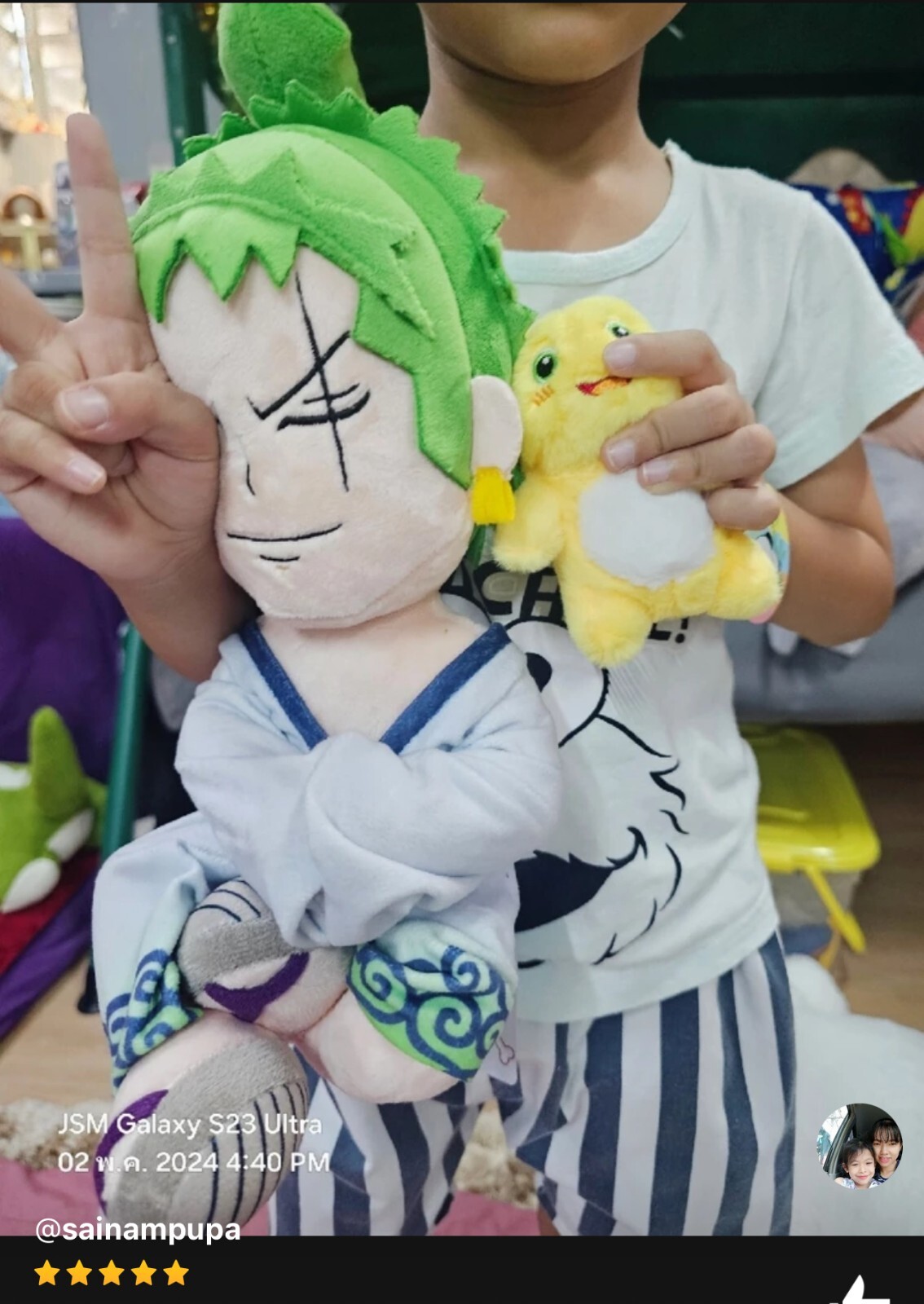 9&Prime; Authentic Toei Animation ONE PIECE ZORO Plush Stuffed Doll Toy Pillow
