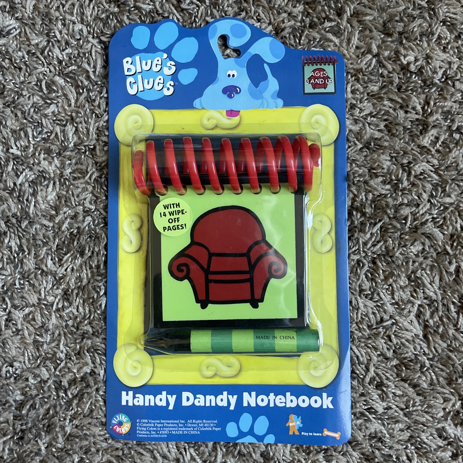 NEW IN PACKAGE Blues Clues ORIGINAL Handy Dandy Notebook 1998 Viacom RARE