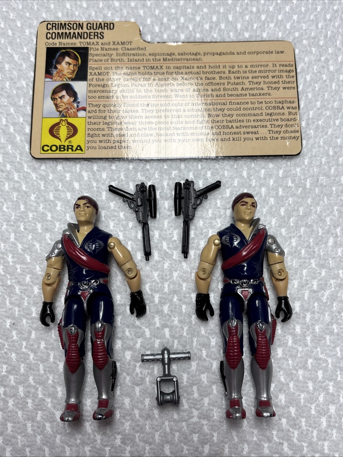 Tomax & Xamot V1 100% Complete G.I. Joe 1985 Hasbro Vintage Action Figure