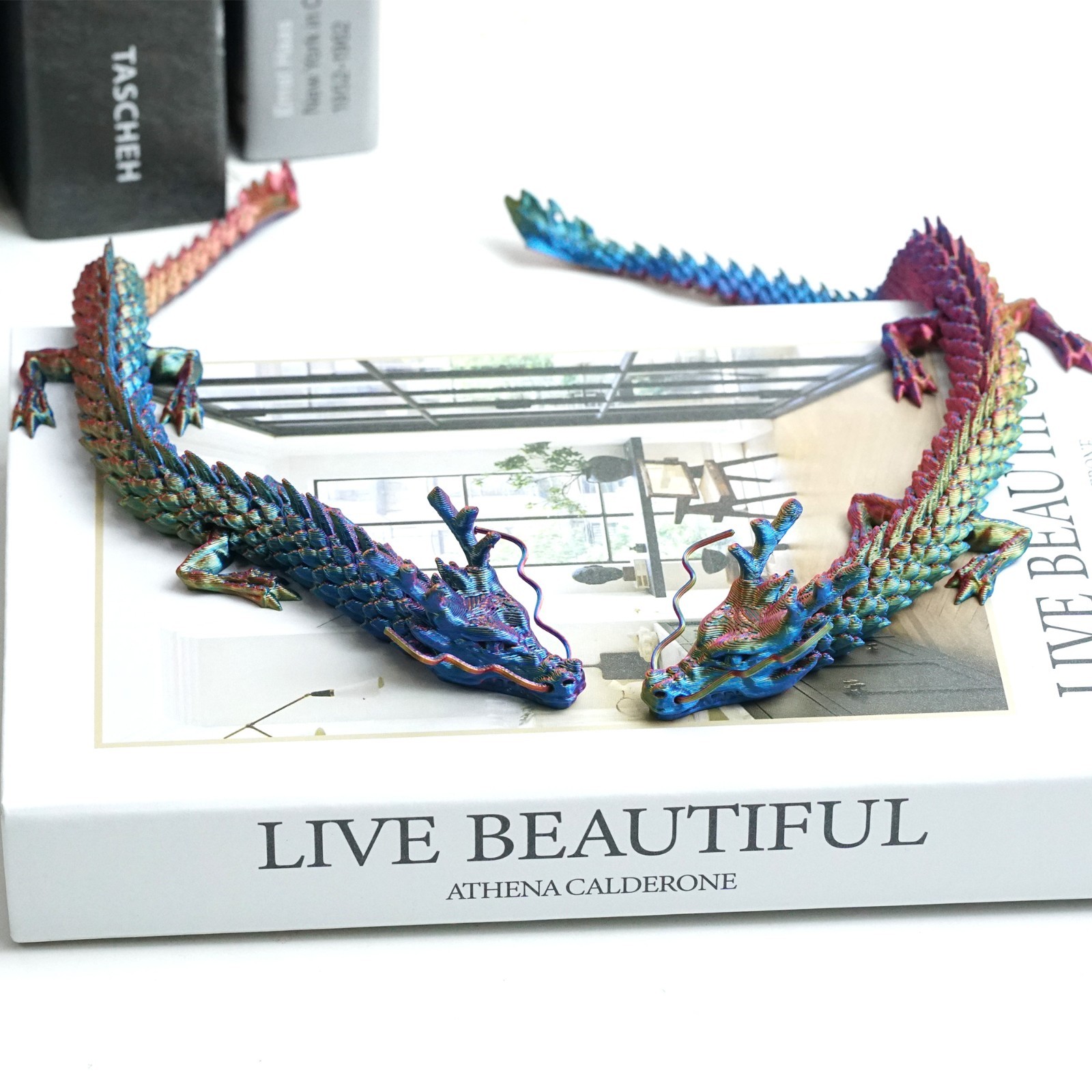 2PCS 12inch 3D Printed Dragon Model,Articulated Animals figure,Toys Home Decor