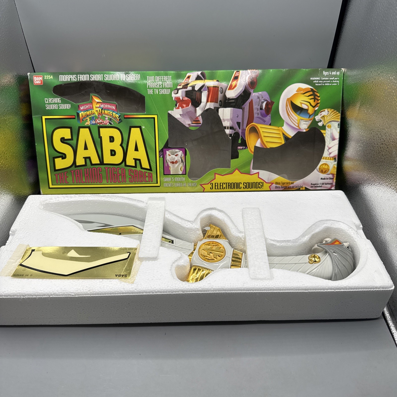 Bandai Mighty Morphin Power Rangers 1994 SABA « The Talking Tiger Saber » in box