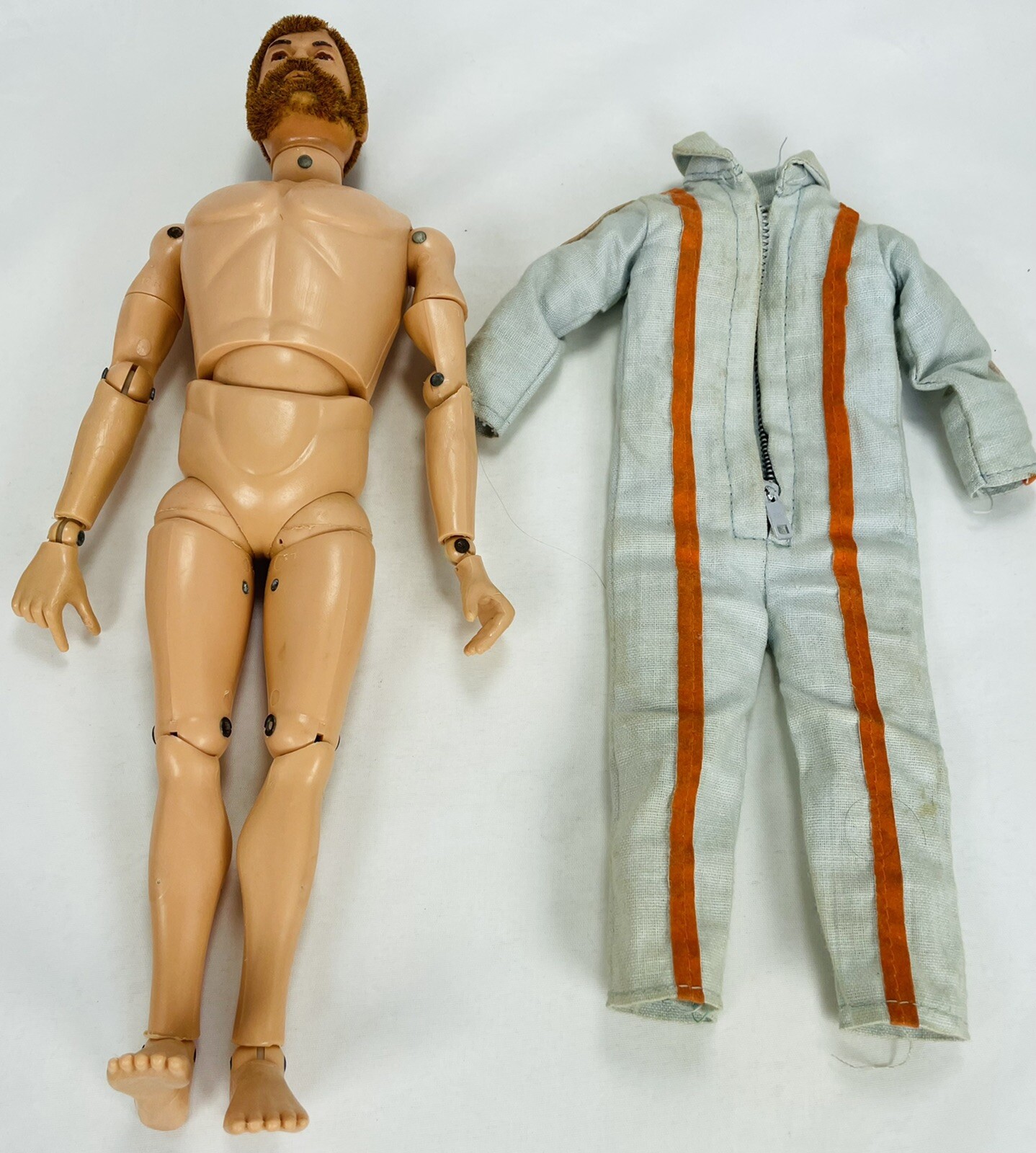 Vintage 1960&rsquo;s GI Joe Action Figure Red Brown Flocked Hair Fuzzy Beard Scar Read