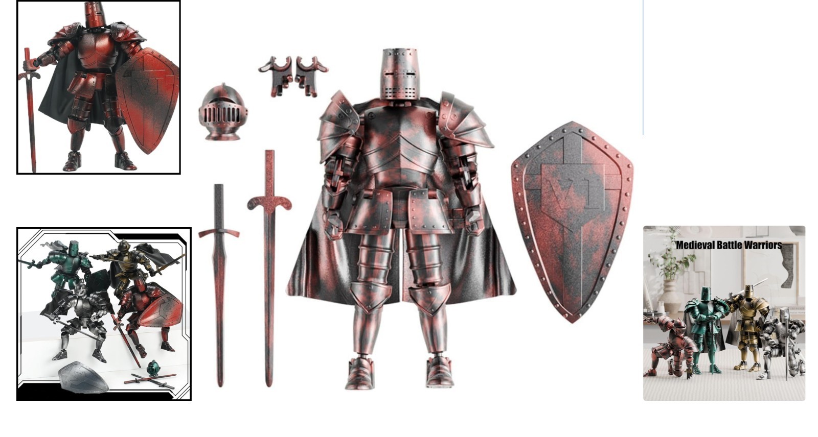 Collectible 6.5 » Medieval Knight Action Figure with Sword & Shield Accessories