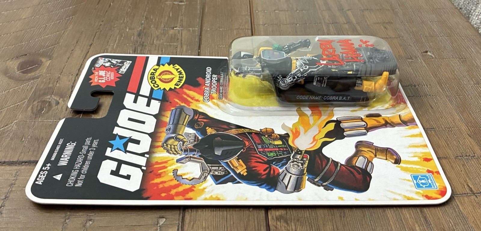 Larry Hama Signed 2008 GI Joe Comic Series Cobra BAT Action Figure Beckett BAS