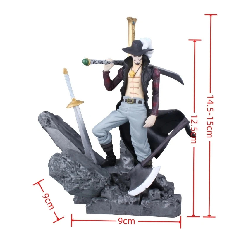 One Piece Anime Dracule Mihawk Action Figure Battle Over The Dome Model