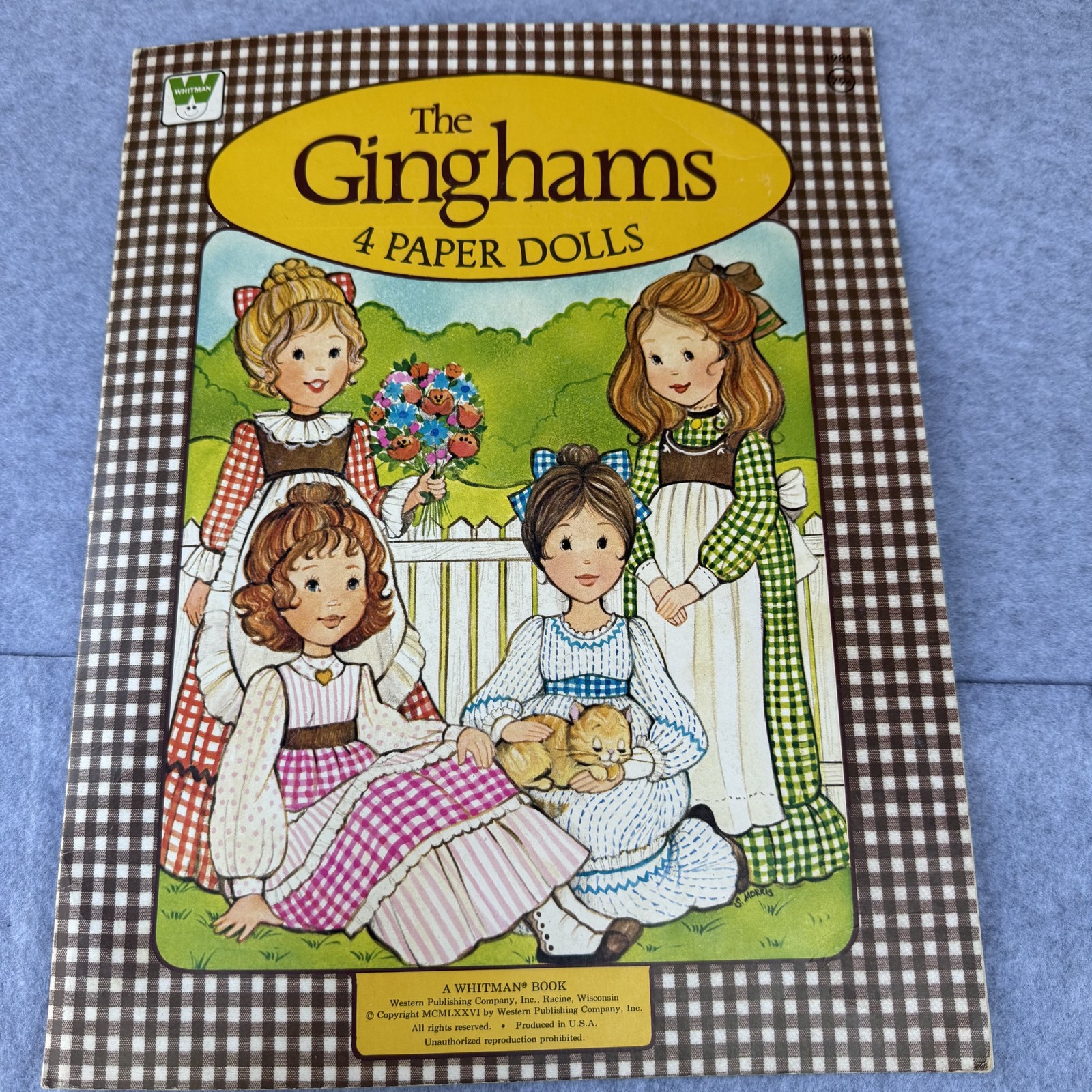 Vintage Gingham Paper Dolls Whitman 1976 Complete Set Outfits Accessories 4 Doll