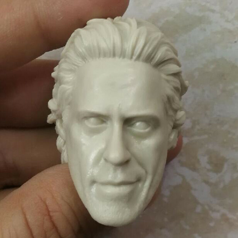 Blank 1/6 Scale Robert Downey Jr. Head Sculpt Unpainted Fit 12&Prime; Figure