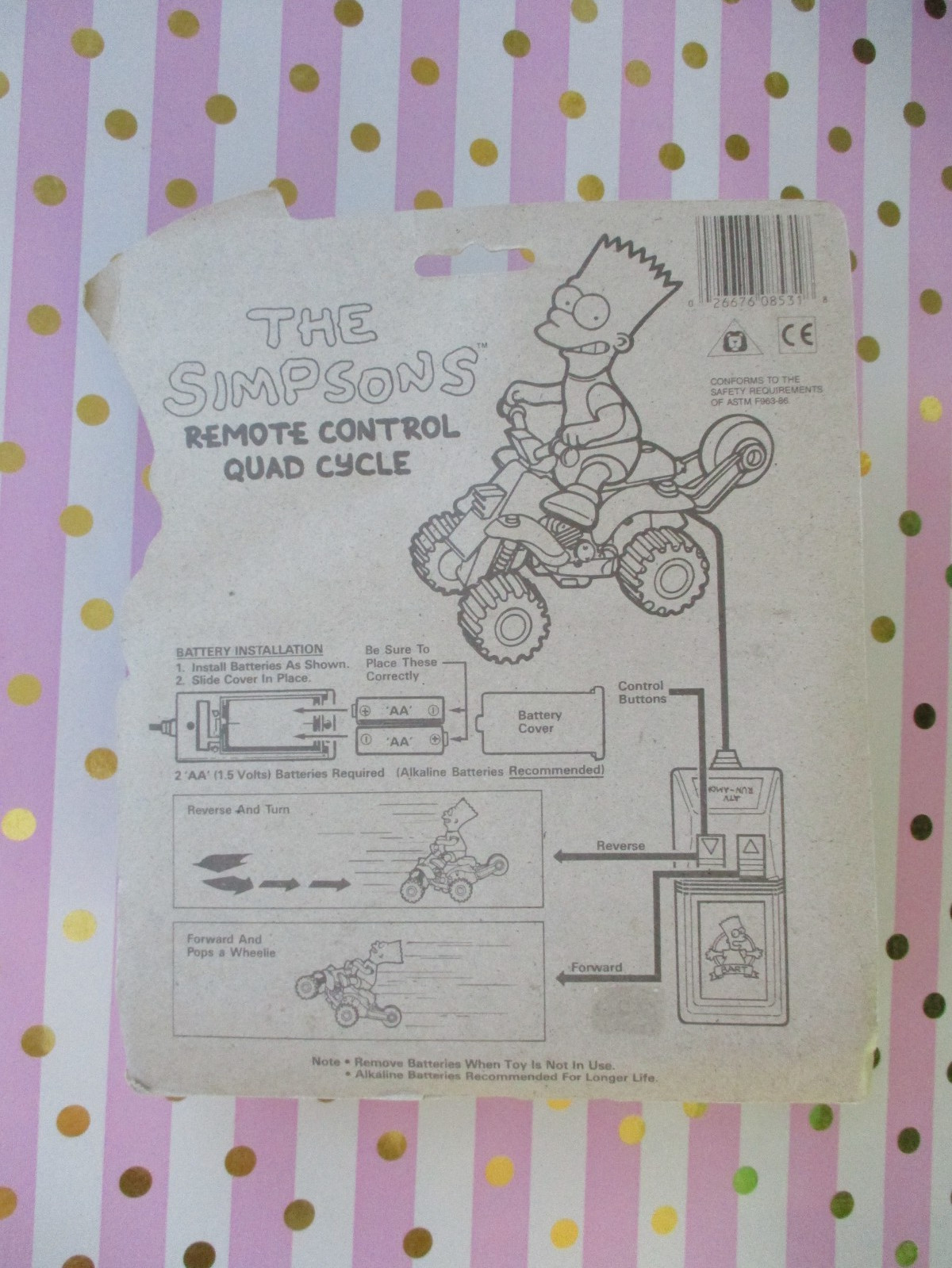 The Simpsons 1990 Bart&rsquo;s Remote Control Quad Cycle-Mattel #8531-Unopened