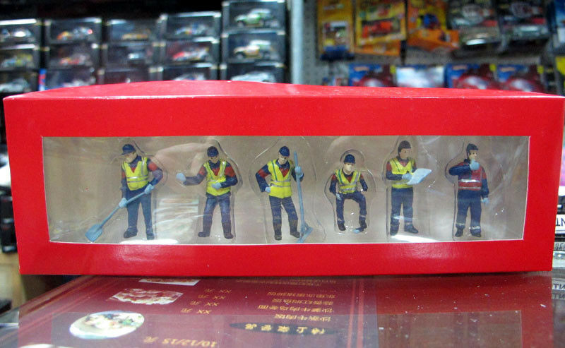 1:50 Scale Construction Worker 6PCS Figure Toy F 1/50 CAT Engineering Car Model