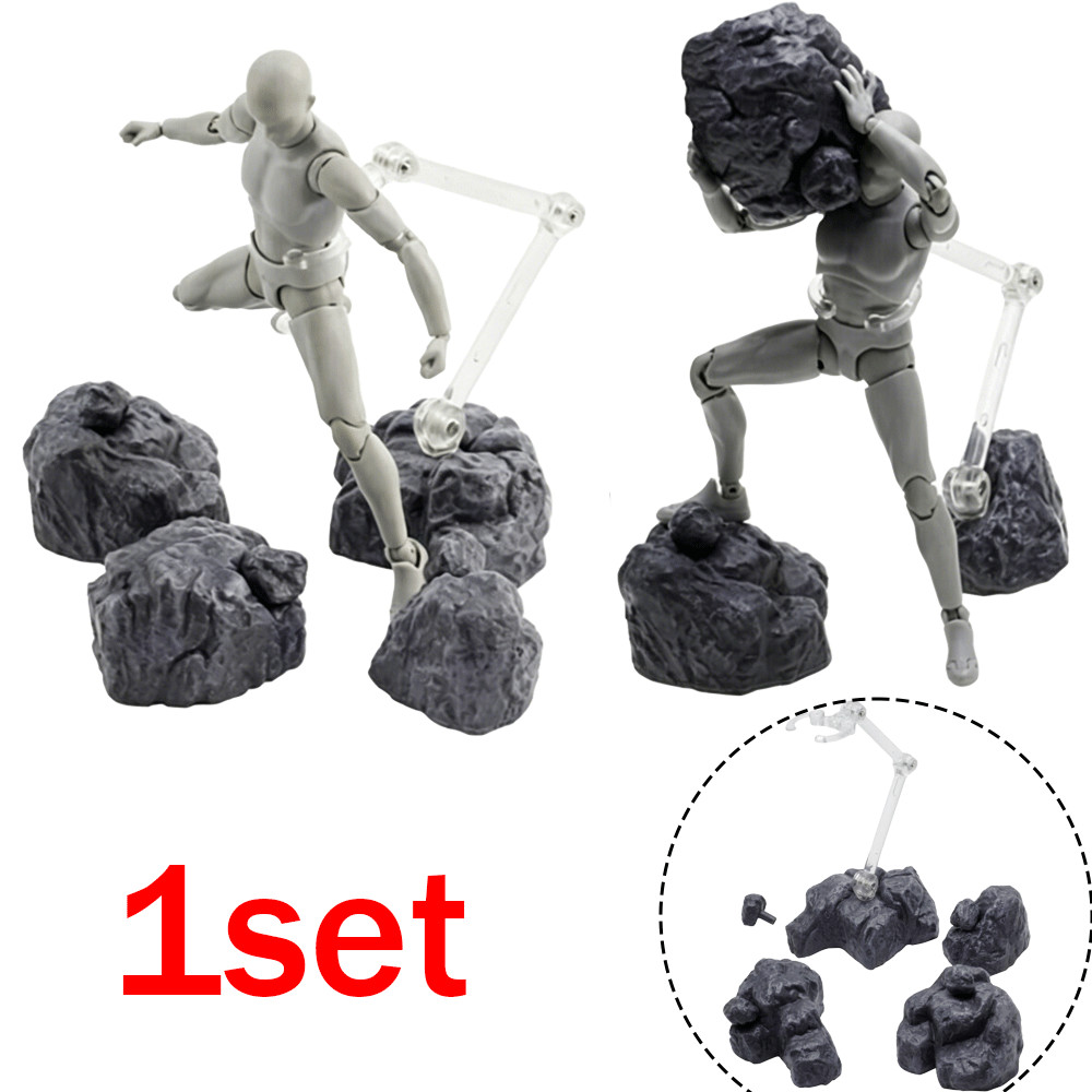 Rock Impact Effect Model For 1/6 1/12 SHF Figma Action Figures Stand Holder Base