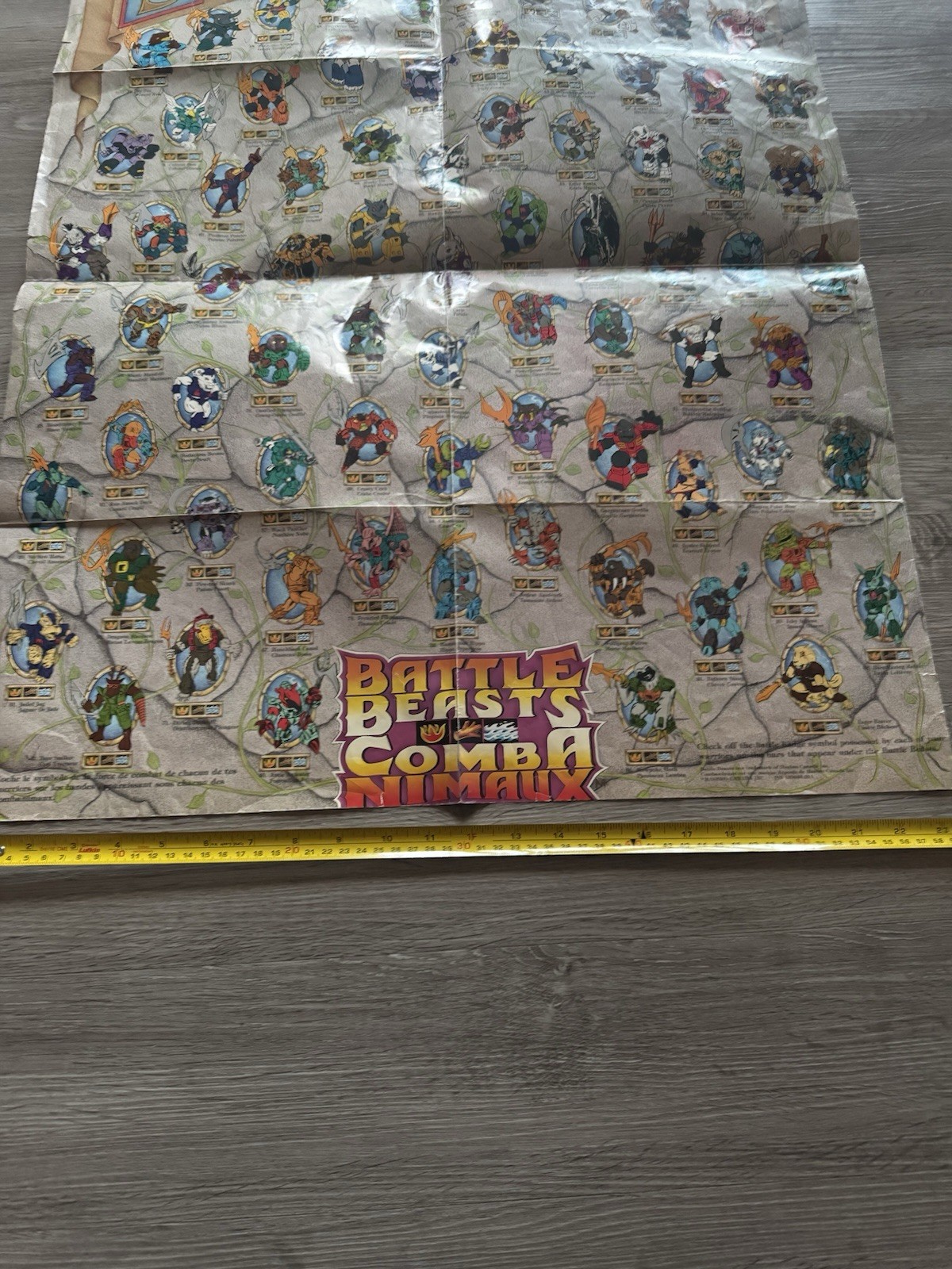 Battle Beasts Poster (Made in Canada) 1987 Hasbro Mail away redemption character
