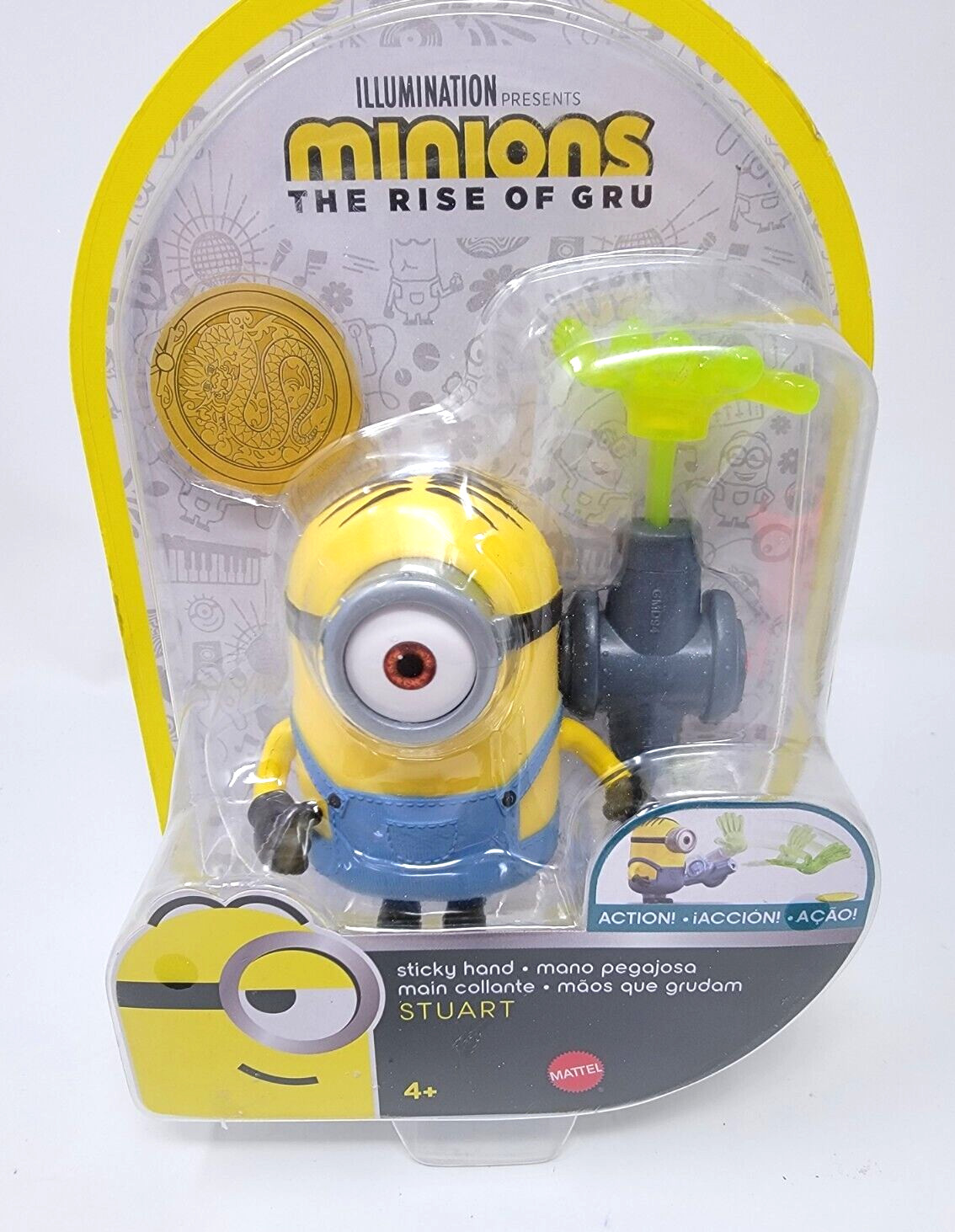 Minions The Rise Of Gru STUART Sticky Hand Figure NIB