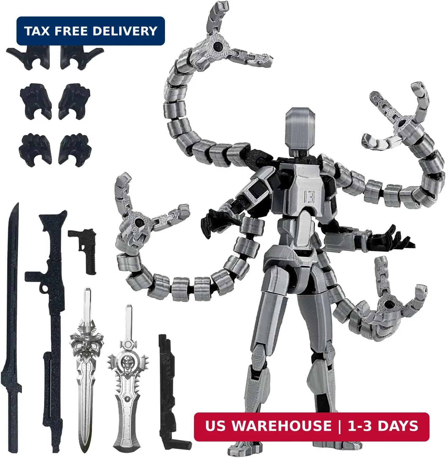 T13 Already Assembled Action Figure Accessories,T13 Multi-Jointed Movable,for Co
