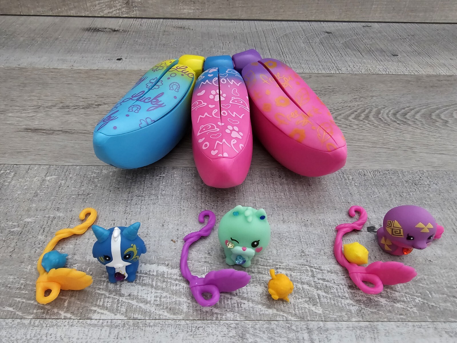 Cepia BANANAS BUNCH of 3 Peel to Reveal Animal Figures Lot