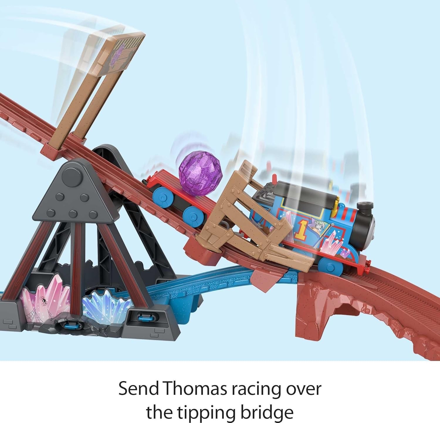 Thomas & Friends Motorized Toy Train Set Crystal Caves Adventure Tipping Bridge