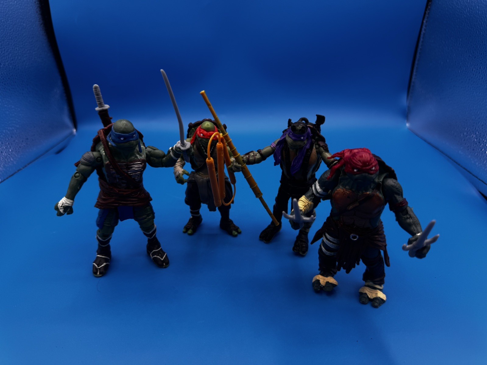 Teenage Mutant Ninja Turtles 2014 5&Prime; Lot of 4 Movie Figures with weapons